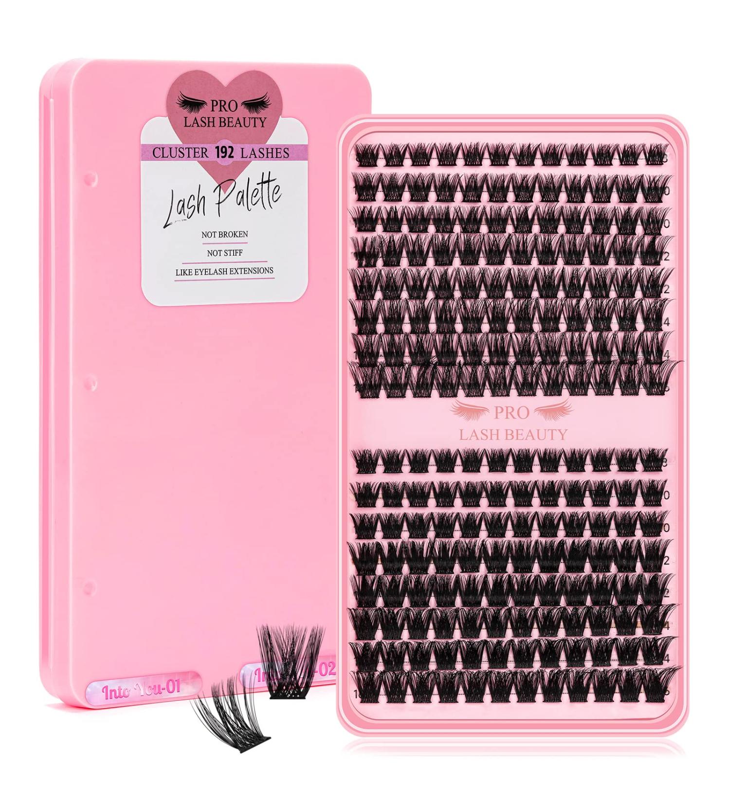 192 Pcs Lash Clusters 2 Styles Mixed Cluster Lashes DIY Eyelash Extensions Eyelash Cluster Extension DIY Individual Lashes Super Thin Band Soft and Easy to Wear (Into You-01+Into You-02 D-Mix) 8-16mix(192PCS)D Curl Into You-01+Into You-02 - Buy Online on SooperMarket.com