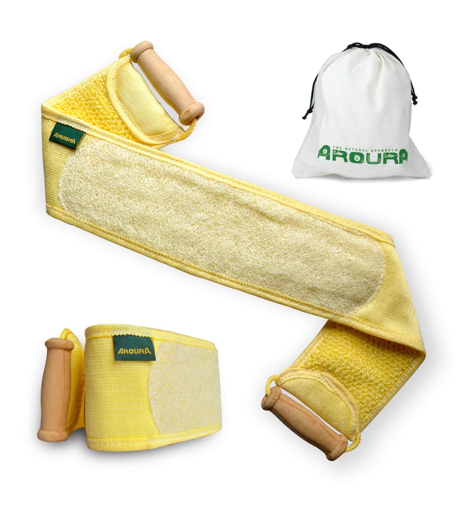 100% Natural Egyptian Back Loofah with Wooden Handle - Eco-Friendly & Non-Toxic - 4 X 31 - Buy Online on SooperMarket.com