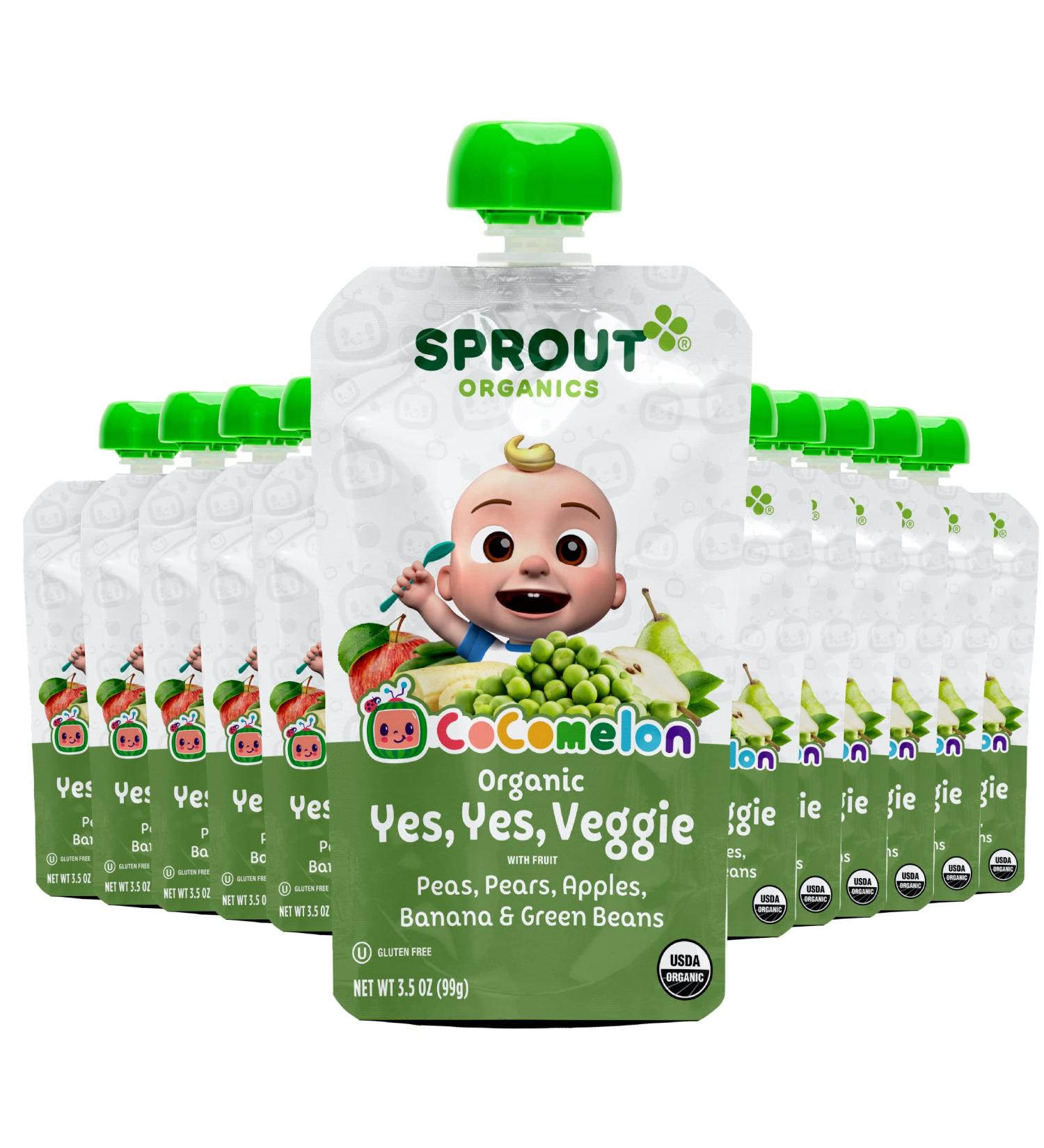 CoComelon Sprout Organic Baby Food Toddler Pouches - Veggie, Fruits, Grains 3.5 Oz (Pack of 12) - Buy Online on SooperMarket.com
