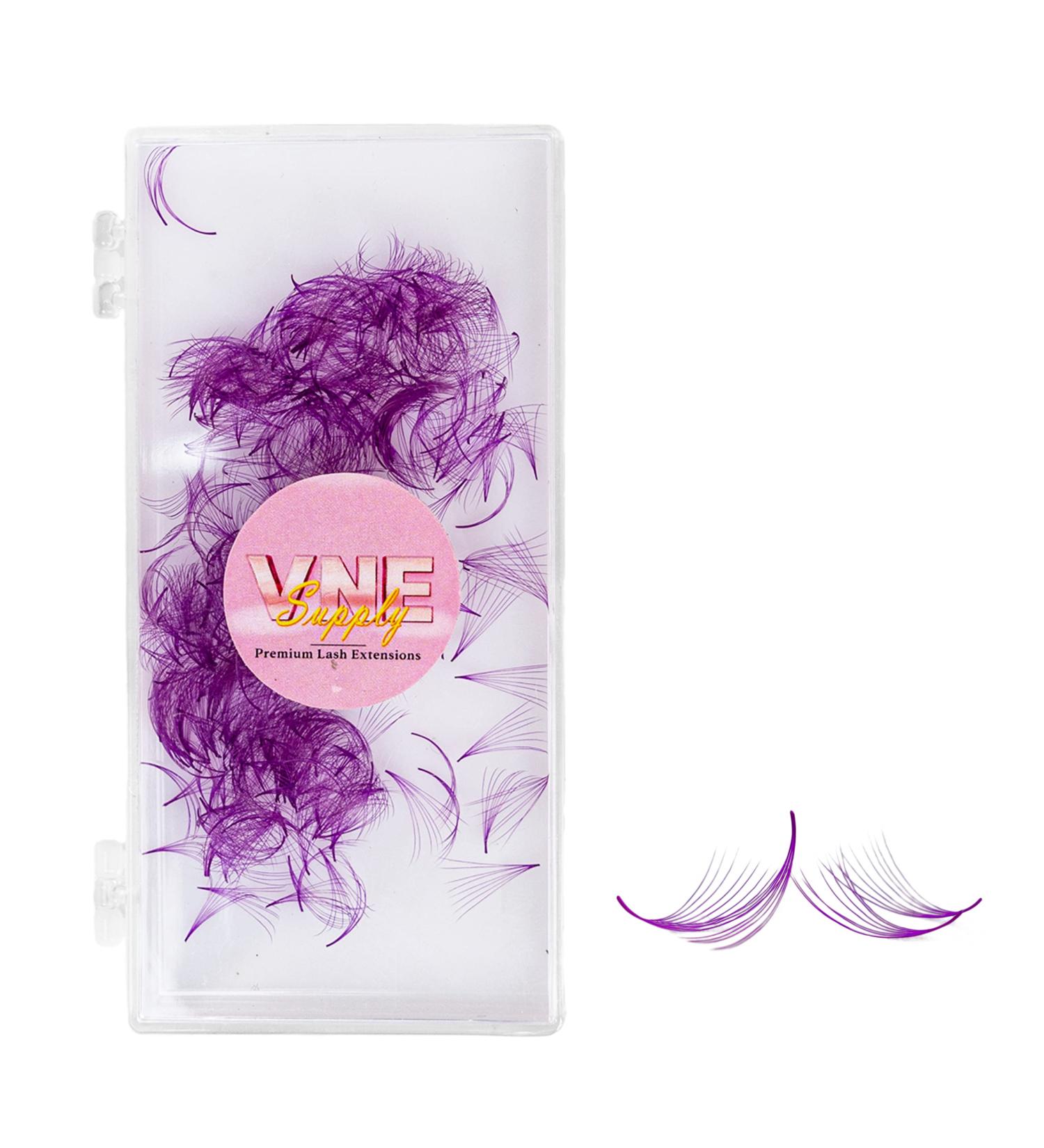 VNE 500 Fans Colorful Lash Extensions | Premade Volume & Mega Volume Fans - Purple 6D | 13mm D Curl - Buy Online on SooperMarket.com