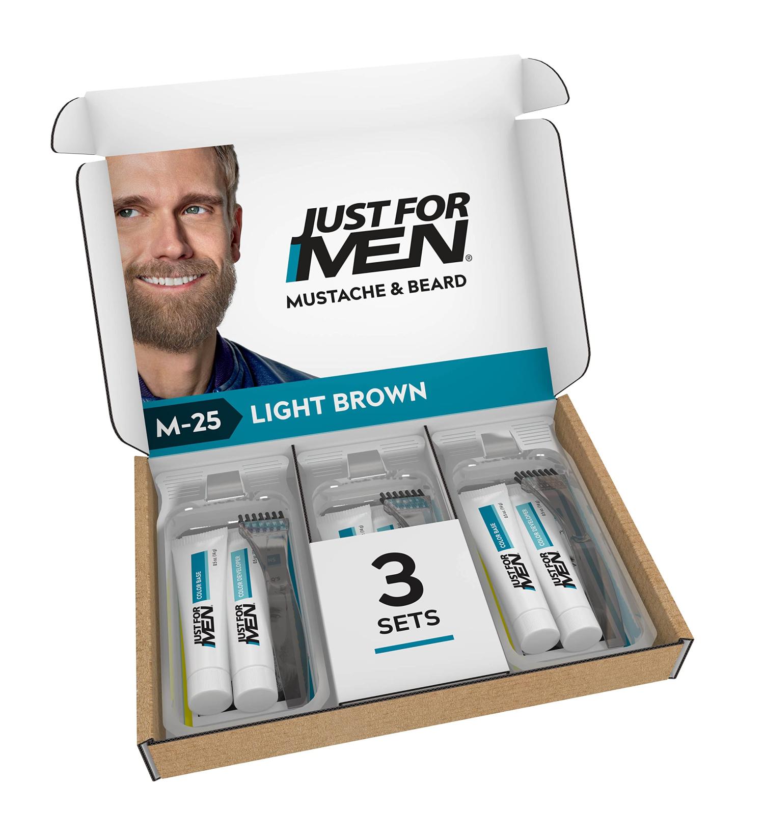 Just For Men Mustache & Beard Color - Light Brown, Gray Coverage with Biotin & Aloe (Pack of 3) - Buy Online on SooperMarket.com