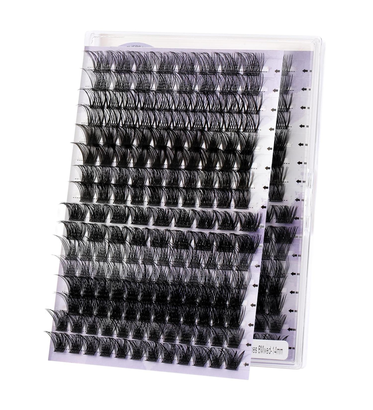 8 Styles 0.07mm D Curl Cluster Lash Extensions 12mm DIY Individual Eyelashes - RR-12mm 8Type Clusters-0.07-D - Buy Online on SooperMarket.com