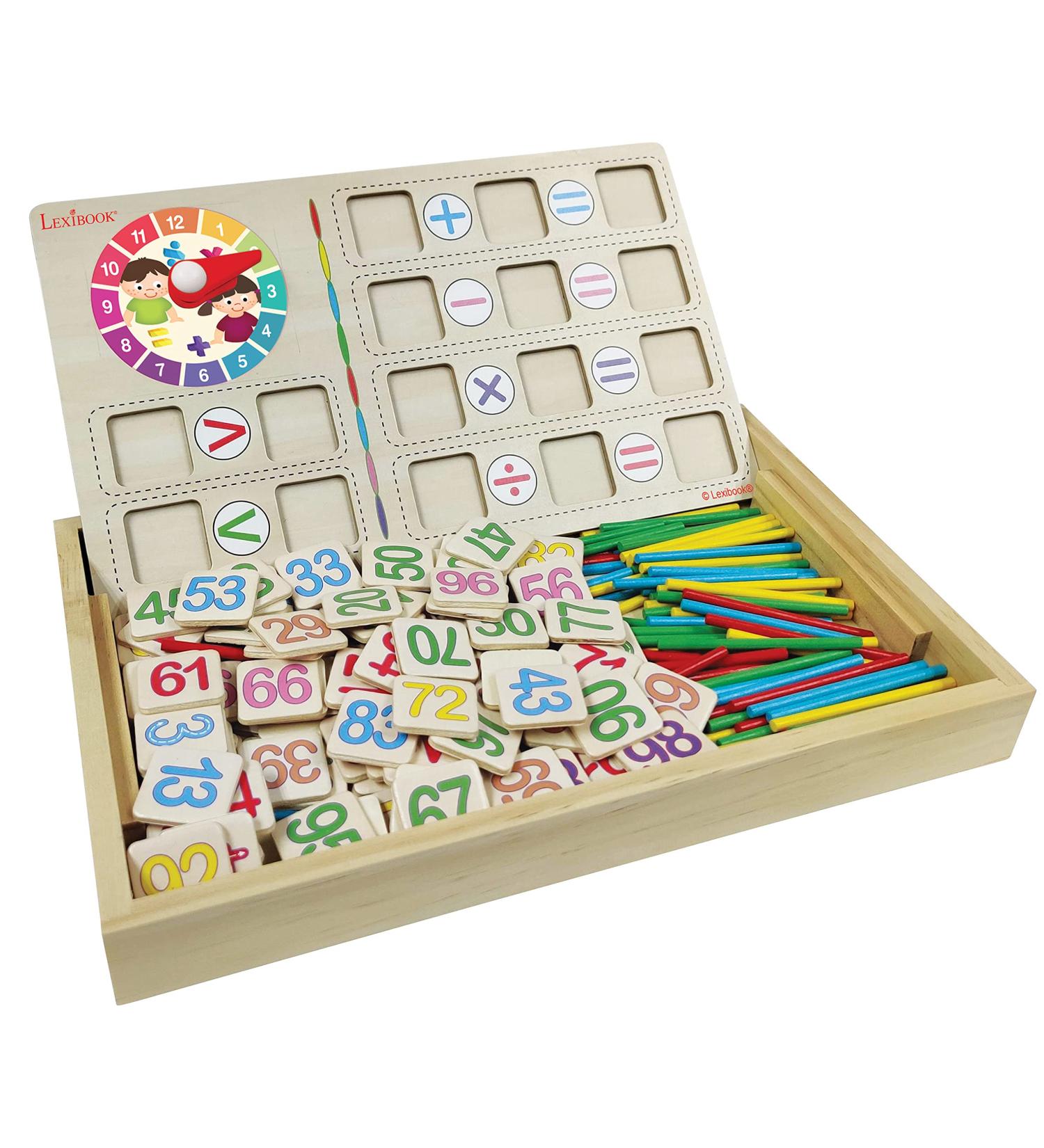 Lexibook Edu200 Clock Hands Bio Toys - Colorful Wooden Math Activity Box for Preschool Learning | Best Educational Toys for Early Childhood - Buy Online on SooperMarket.com