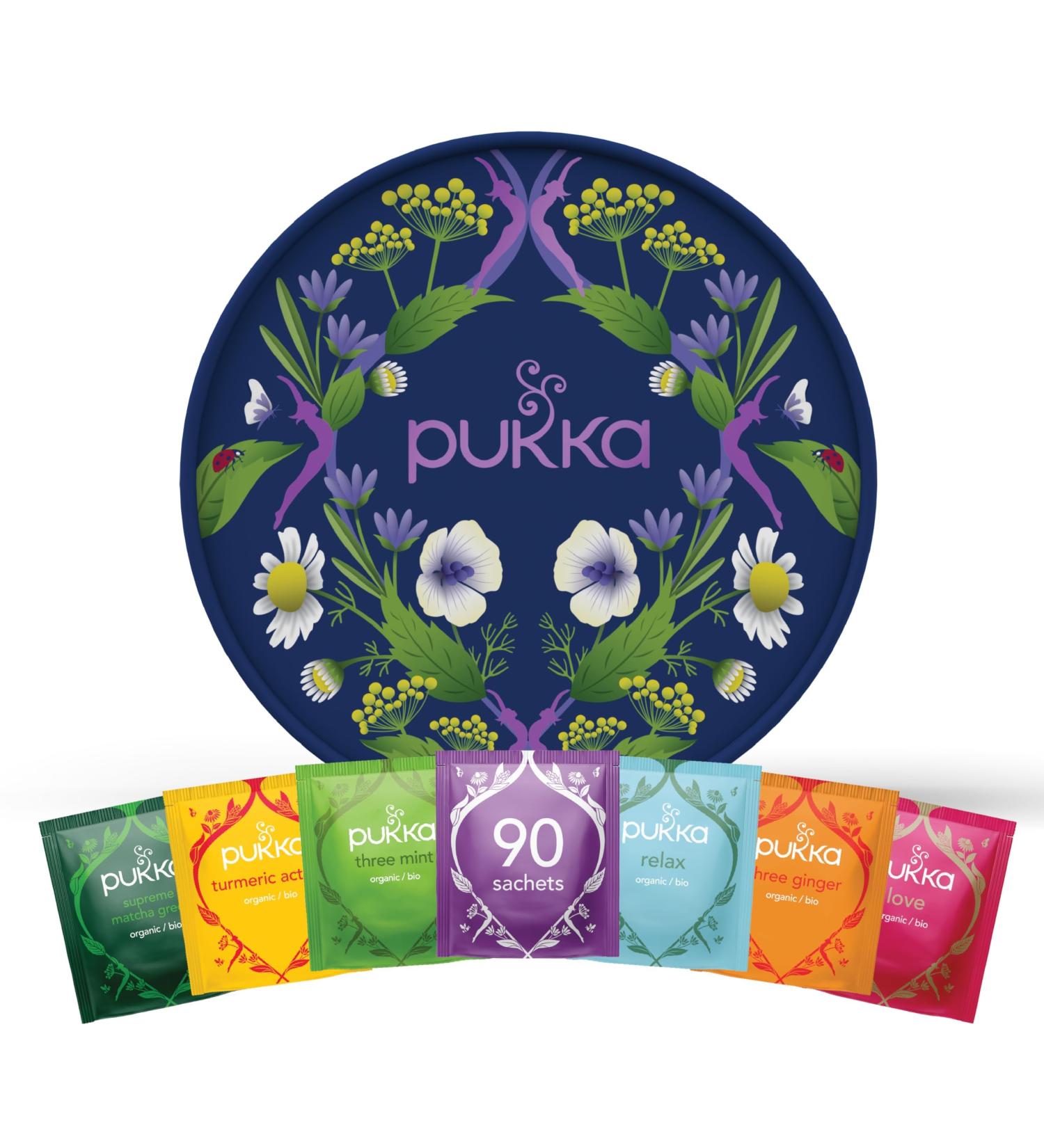 Pukka Herbs Workday Wellness Herbal Tea | Organic Eco-Friendly Gift | 6 Flavours | 90 Sachets - Buy Online on SooperMarket.com