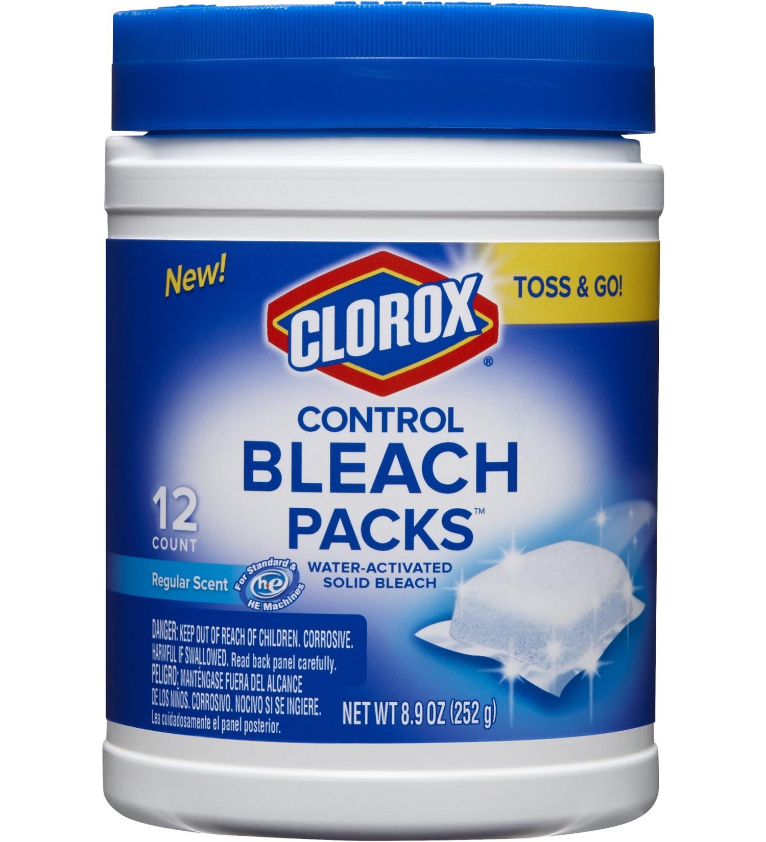 Clorox Control Regular Bleach Packs 12 Count - Pack of 6 | Powerful Cleaning Solution - Buy Online on SooperMarket.com