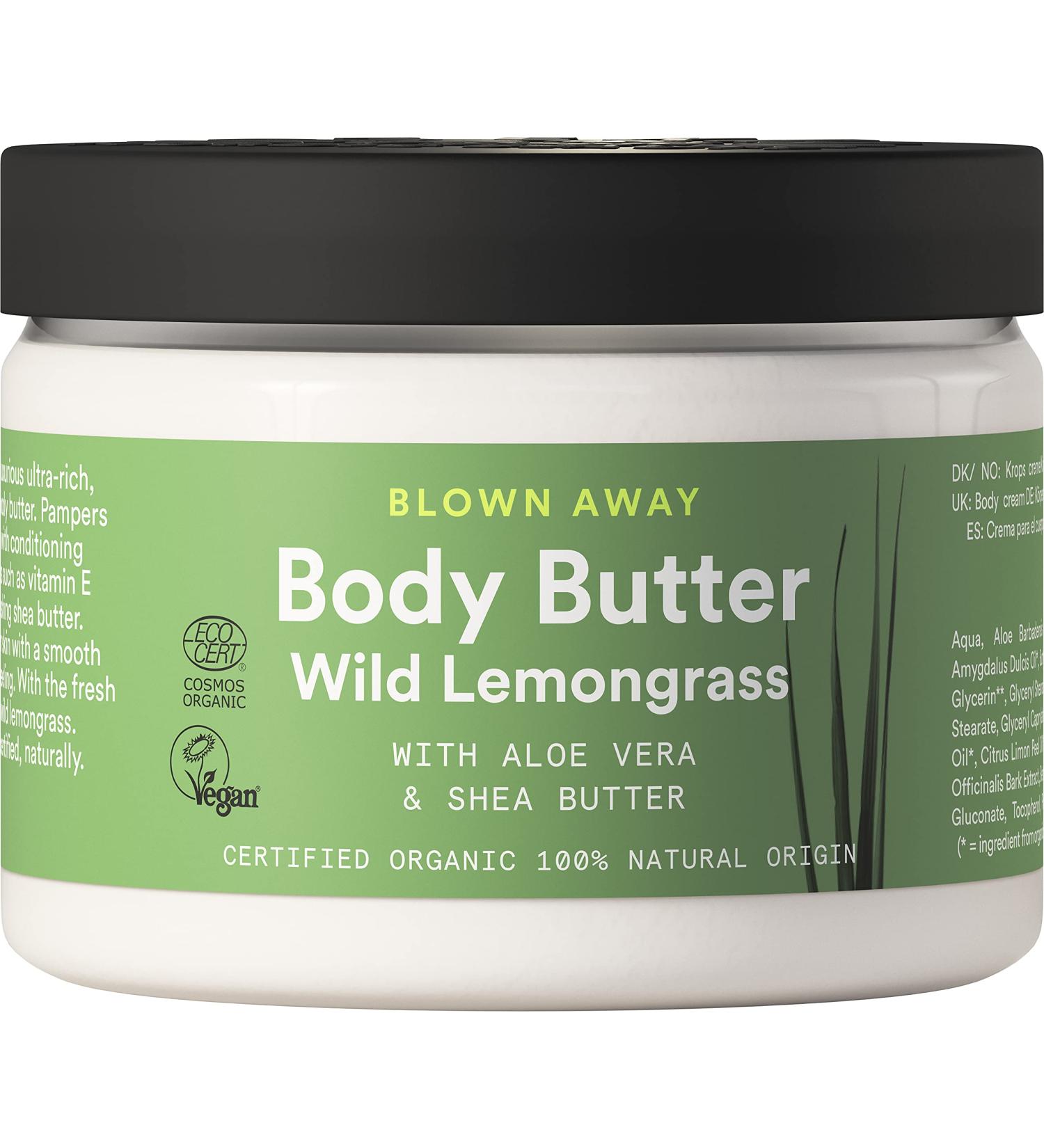 Urtekram Vegan Body Butter with Organic Wild Lemongrass | 150ml Hydrating Moisturizer | Buy Internationally - Buy Online on SooperMarket.com