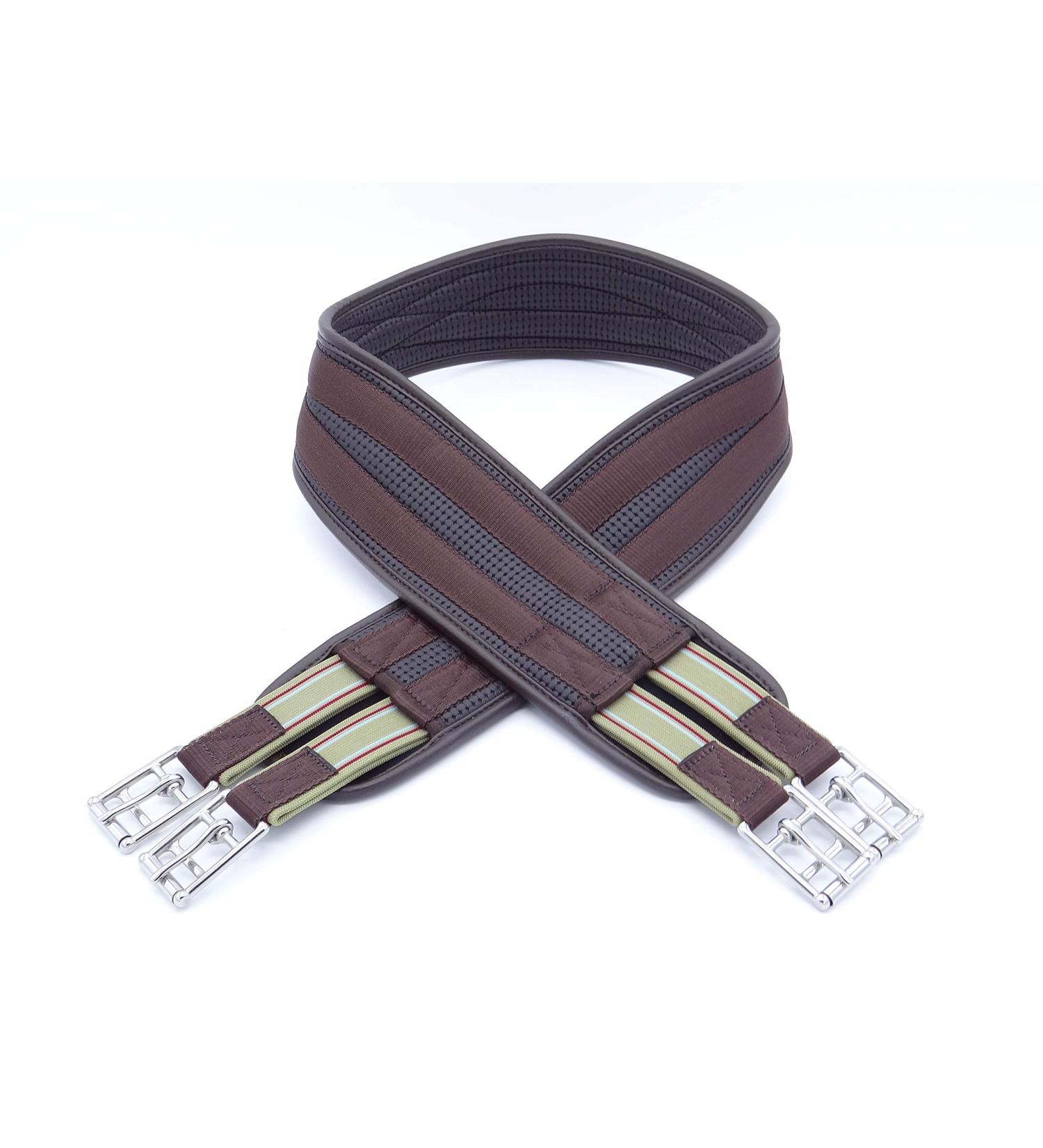 QiK Sports English AirFoam Cushion Shaped Chafeless Nylon Neoprene Girth - Brown 52 Inches
