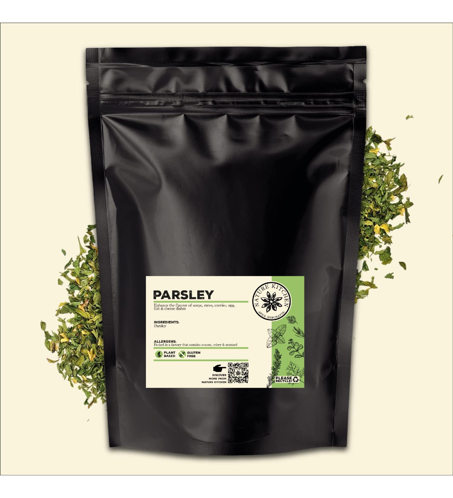 Nature Kitchen Parsley Herbs 125G - Gluten-Free Vegan Seasoning for Everyday Cooking, Marinades, Sauces, Frying, Baking, Grilling - Buy Online on SooperMarket.com