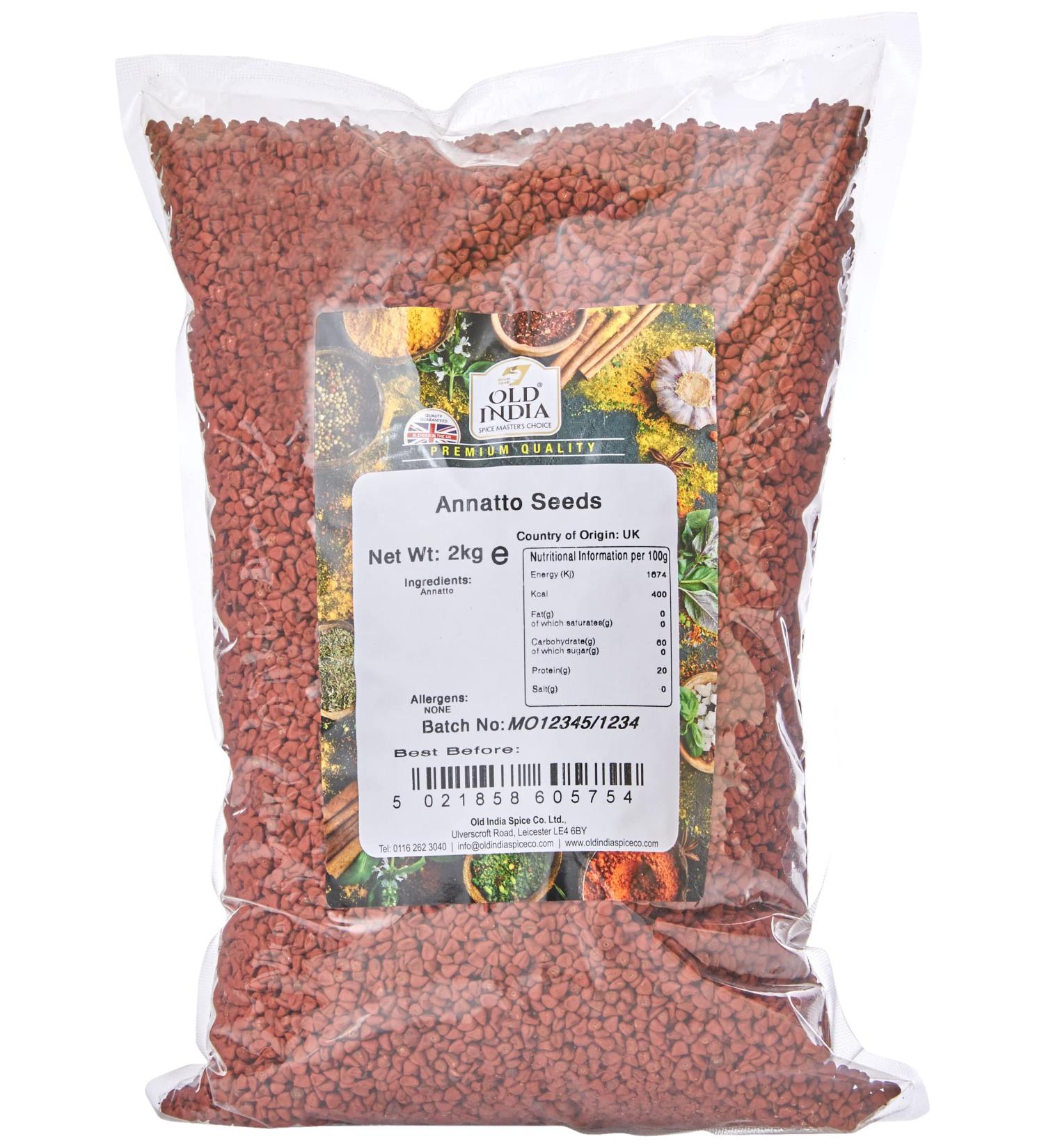Old India Annatto Seeds 2kg - 2000 Count - Premium Quality (Pack of 1) - Buy Online on SooperMarket.com