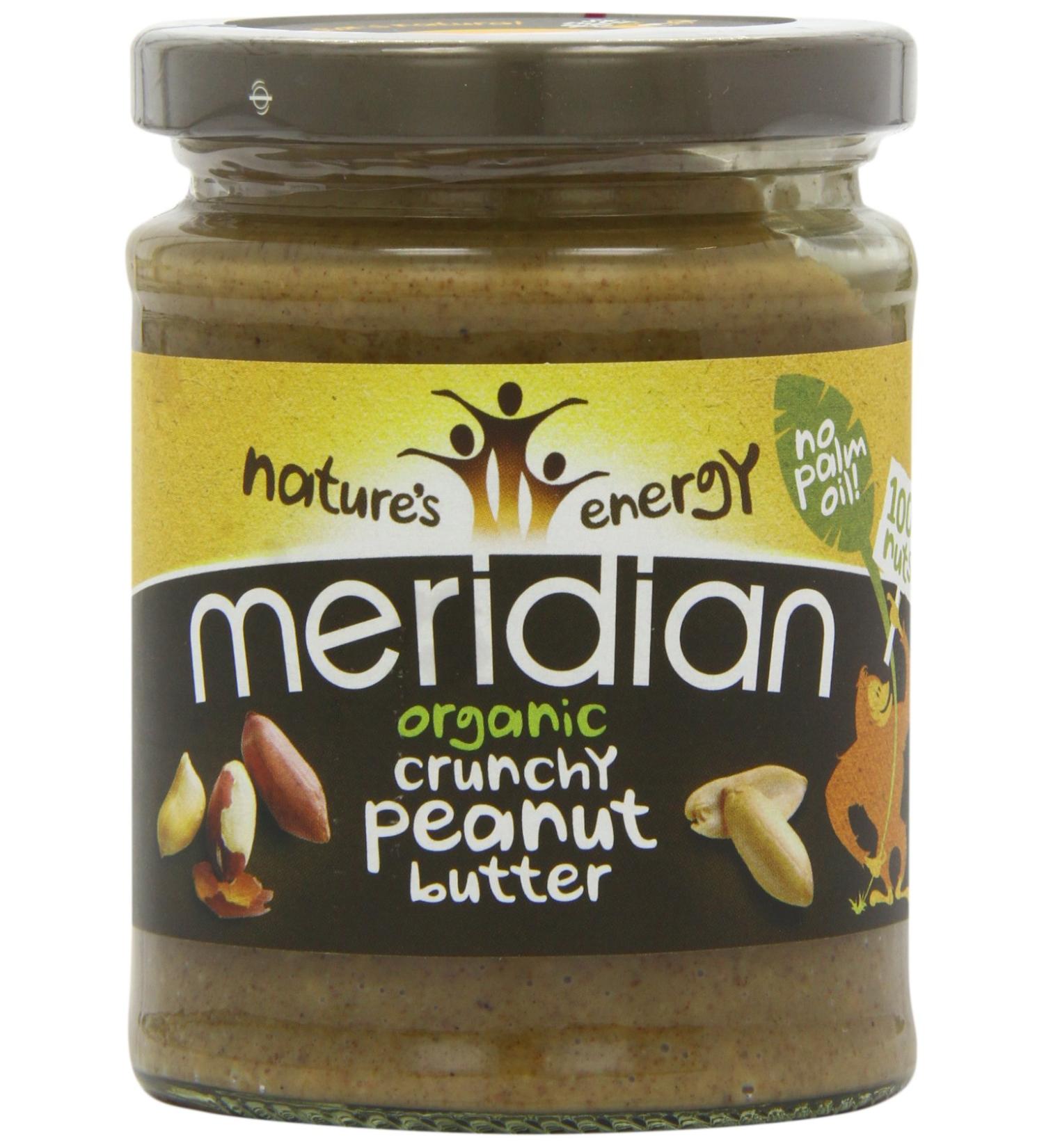 MERIDIAN FOODS - No GM Soya Organic Peanut Butter Crunchy 100% Nuts 280g - Buy Online on SooperMarket.com