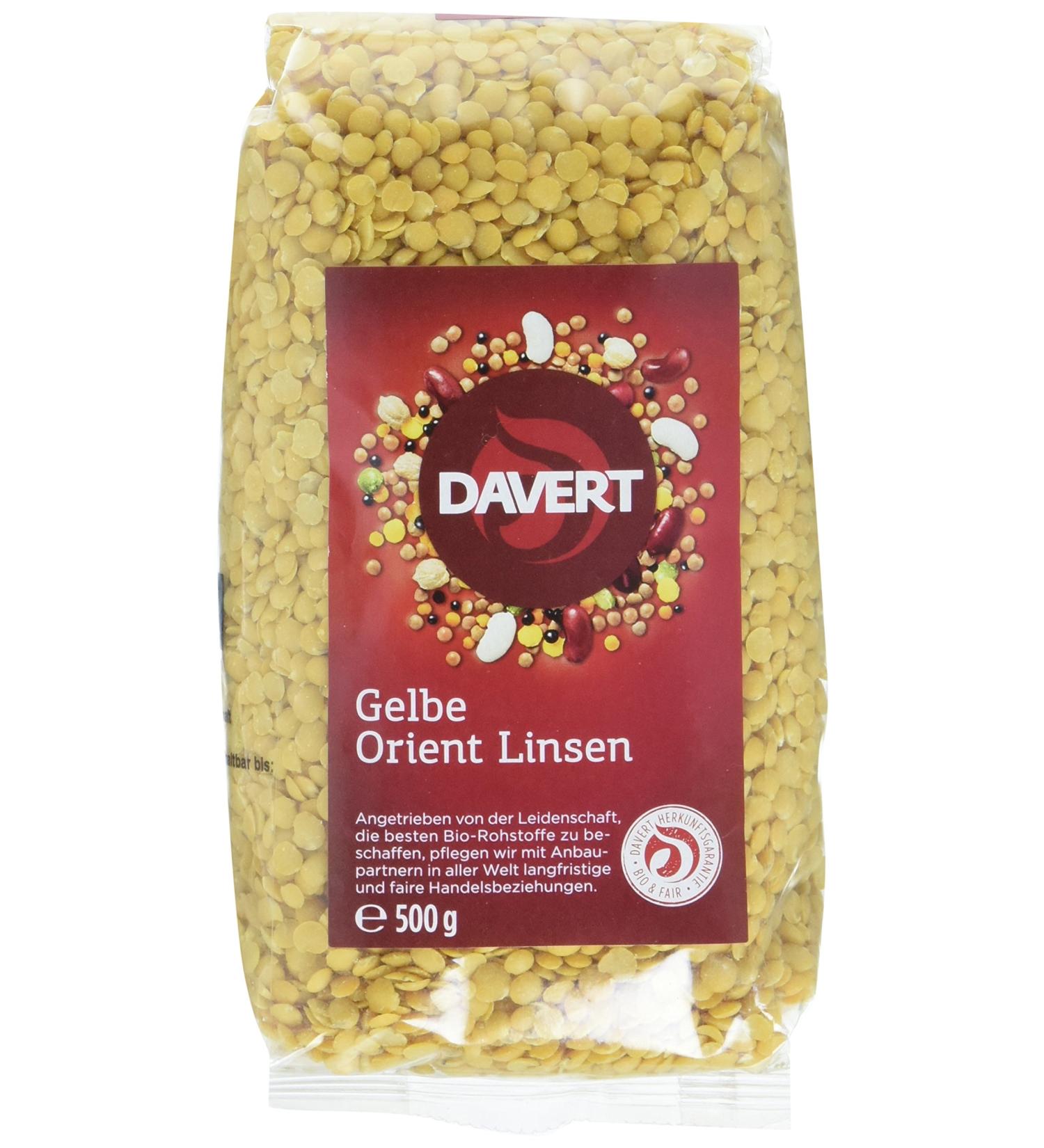 Buy Davert Yellow Orient Lentils - Organic 500g | Healthy & Nutritious | International Shipping - Buy Online on SooperMarket.com
