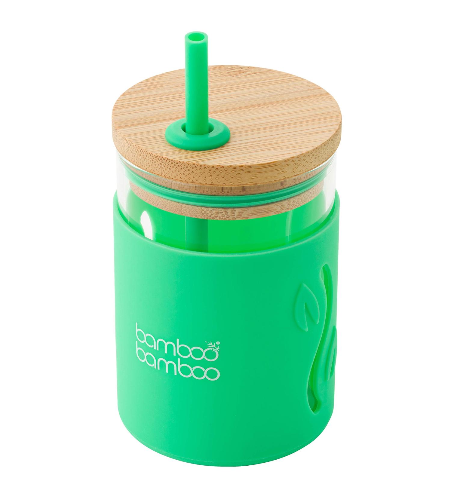 Bamboo Toddler Sippy Cup with Straw and Lid - 11.8 oz Kids Drinking Cup in Green - Buy Online on SooperMarket.com