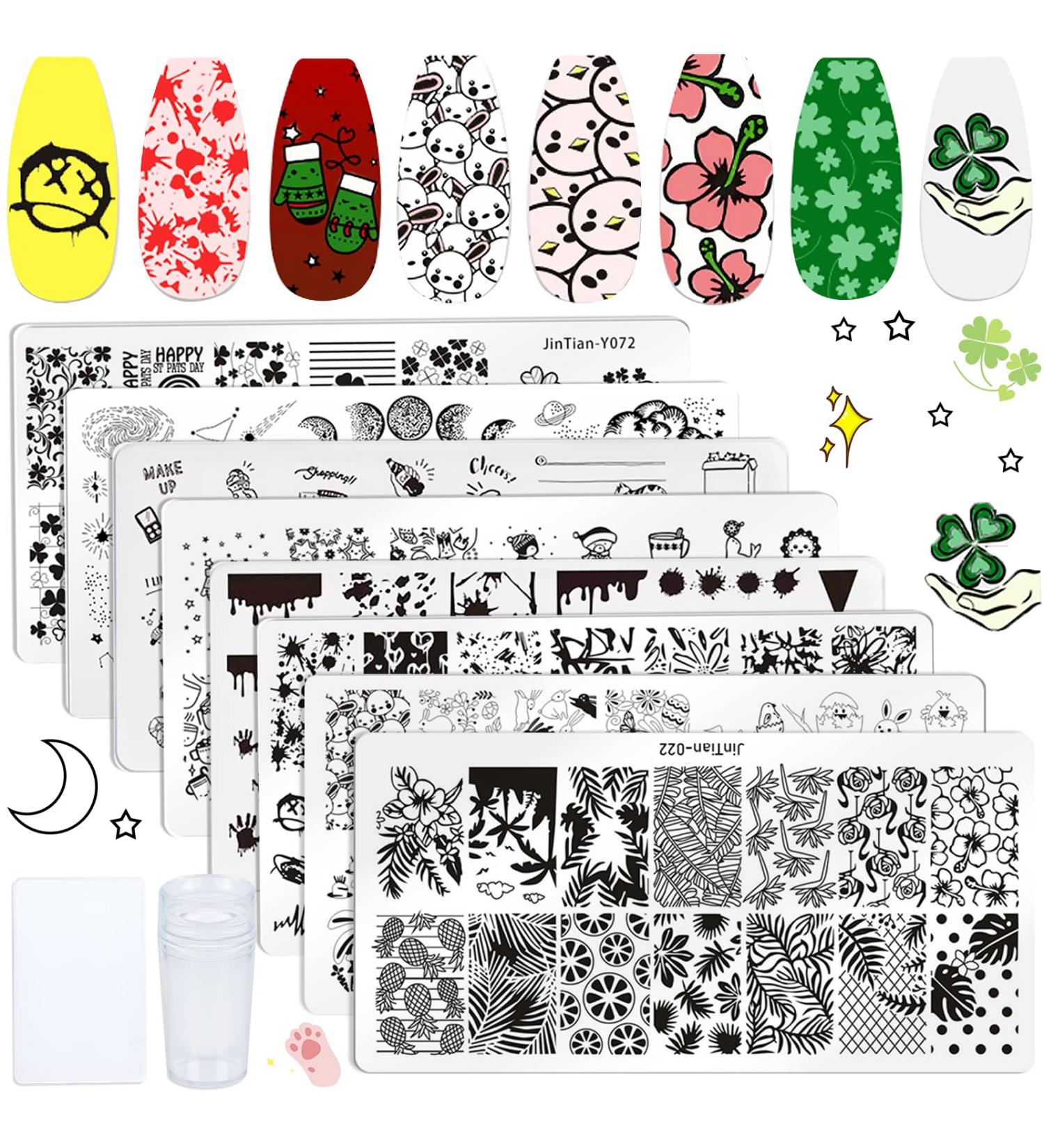 Niceneeded Constellation Nail Art Stamp Set - 6 Star Templates with Fireworks Design for Stunning Home Manicures - Buy Online on SooperMarket.com