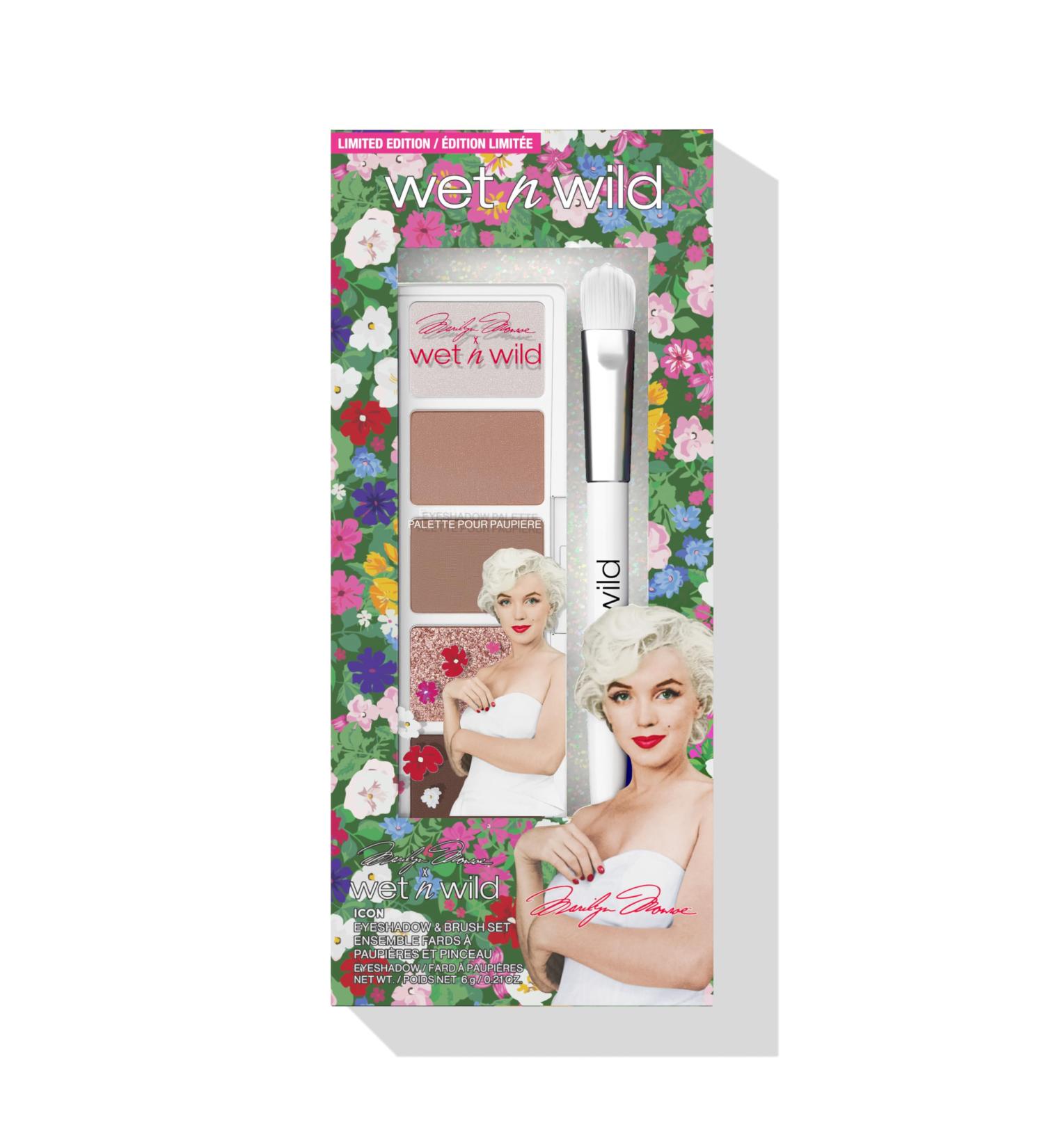 Buy Wet n Wild Marilyn Monroe Icon Eyeshadow & Brush Set - 5-Color Palette with Creamy Textures for Seamless Blends | Nude Pink Glitter Tones | International Shipping - Buy Online on SooperMarket.com