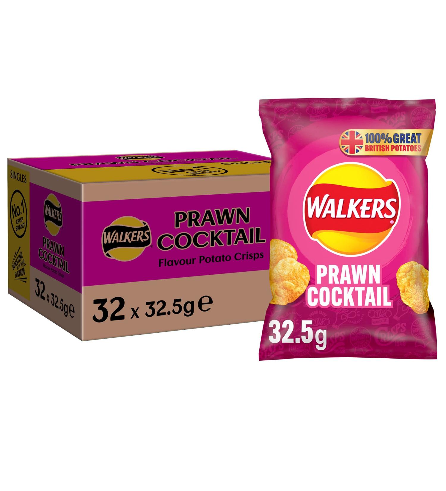 Walkers Crisps Prawn Cocktail (32 x 32.5g)