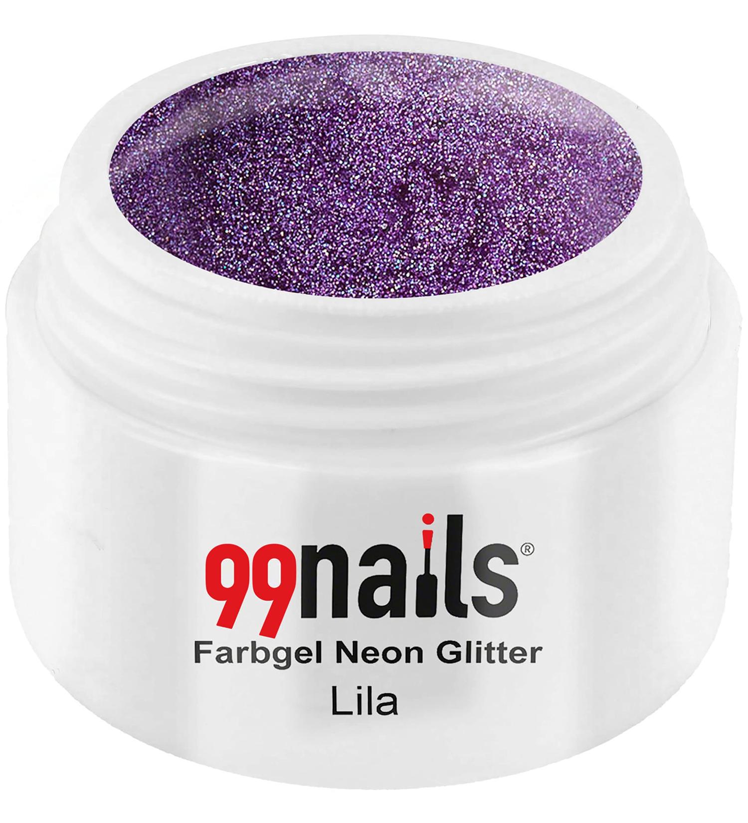 99Nails Color Gel Neon Glitter - Purple 5ml | Vibrant UV Nail Art Gel for International Shipping - Buy Online on SooperMarket.com