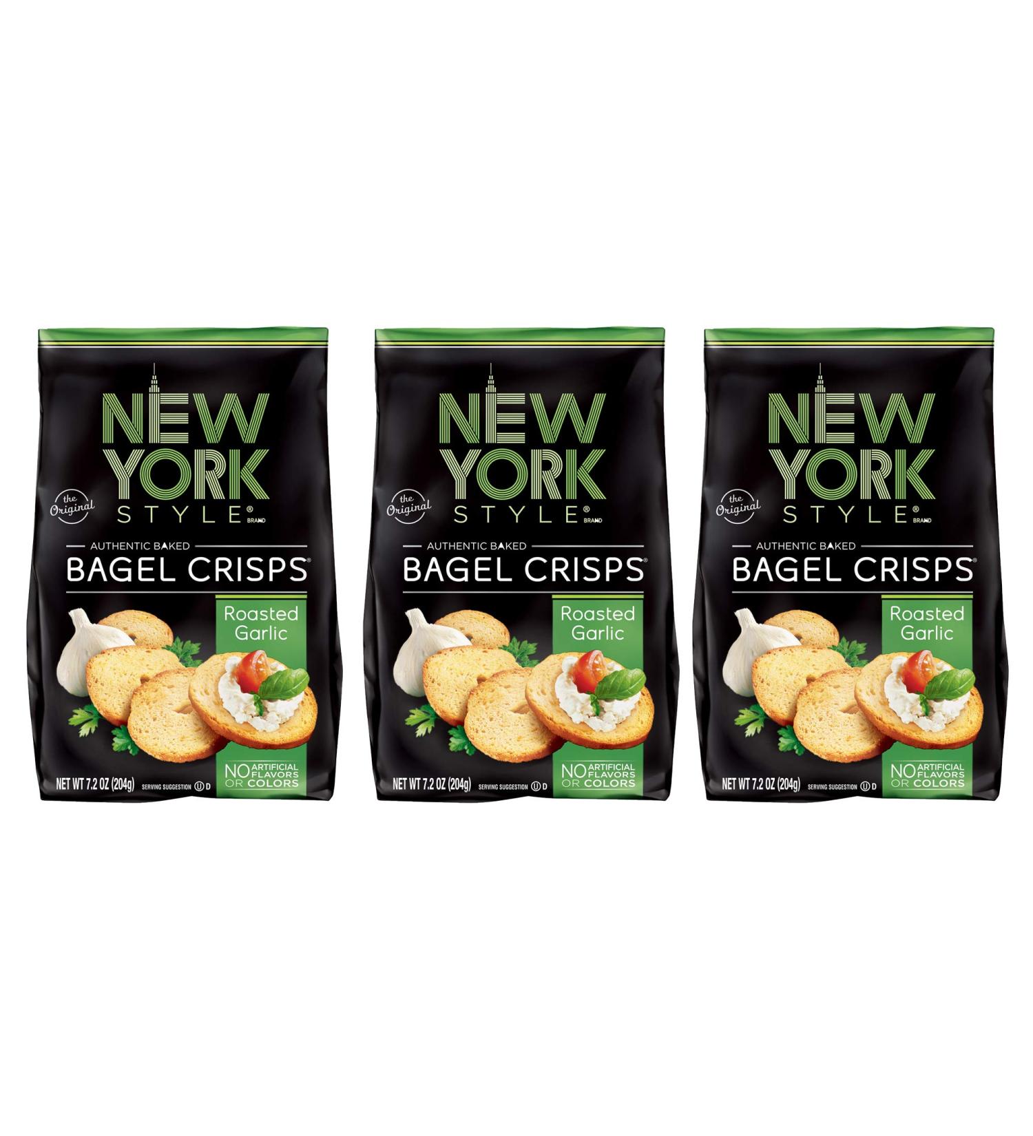 New York Style Bagel Crisps Garlic 7.2 oz - Pack of 3 - Buy Online on SooperMarket.com