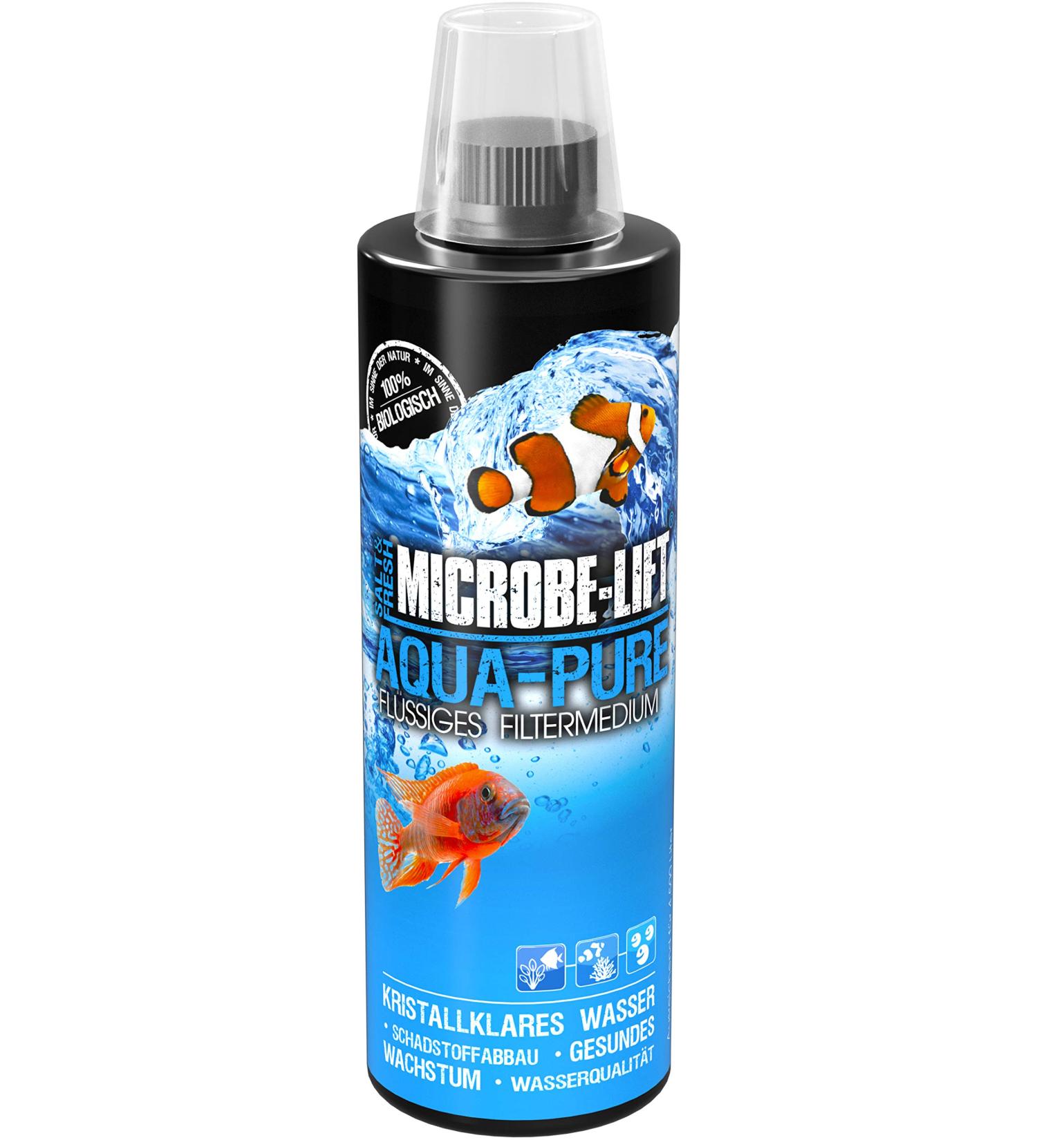 Microbe-Lift Aqua-Pure 473ml - Organic Liquid Filter Medium for Clear Aquarium Water | Sea & Freshwater Treatment - Buy Online on SooperMarket.com