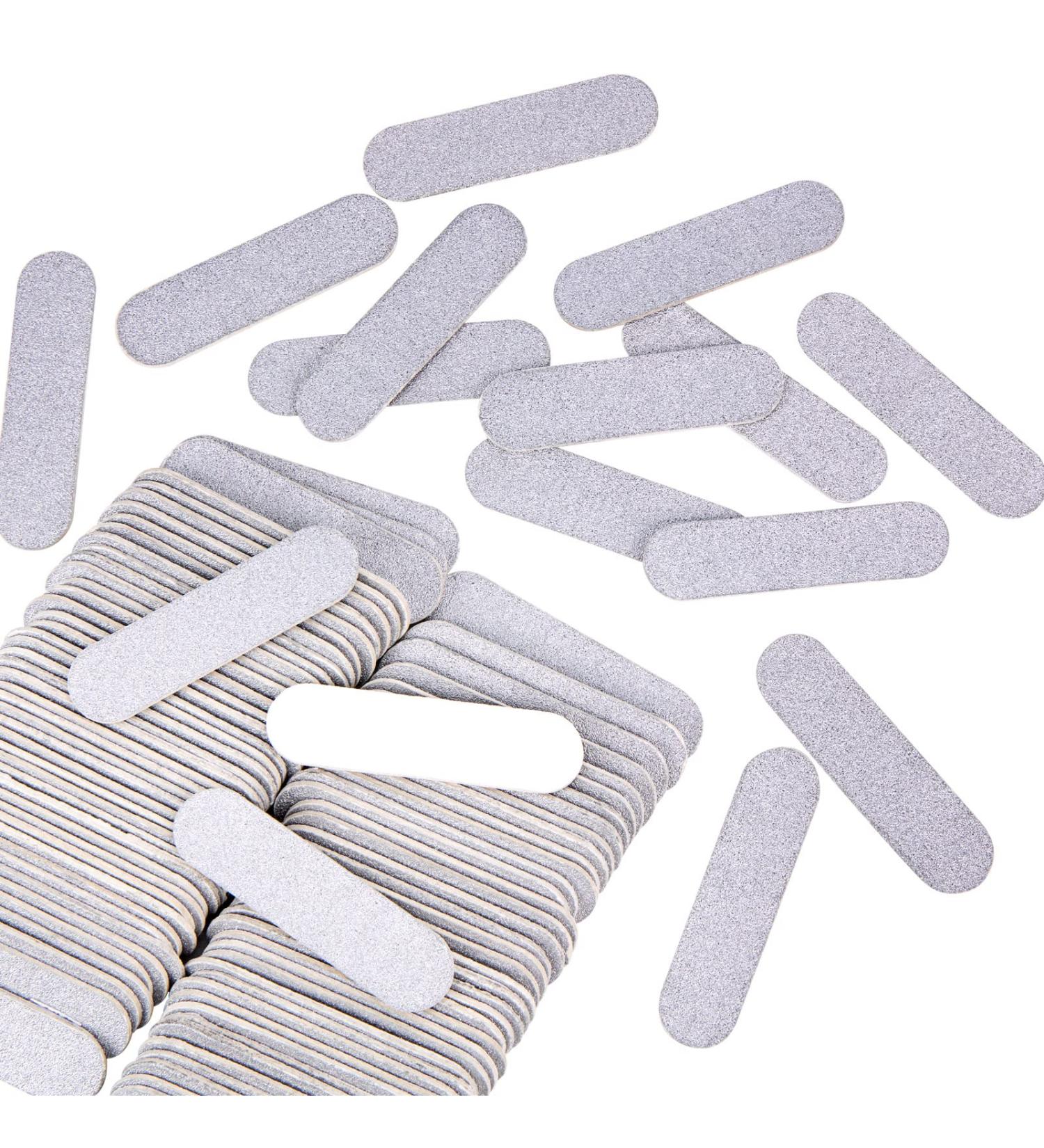 JSRQT 100 Mini Nail Files Double Sided Nail File Set Emery Board for Women Girls Acrylic Mini Nail Files Bulk Nail Buffer Professional Nail Files 180/240 Grit Manicure Tool (Silver) - Buy Online on SooperMarket.com