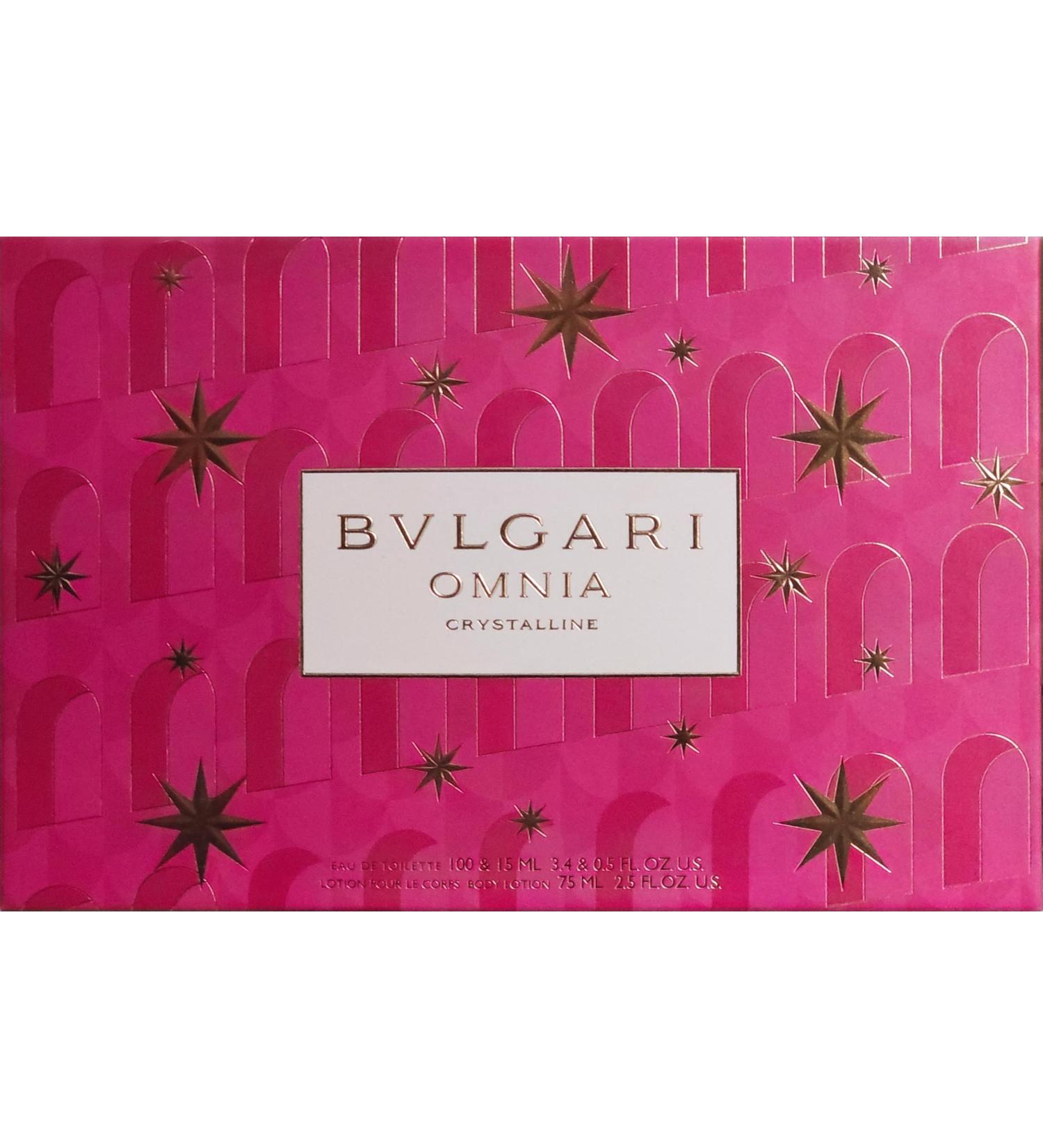 Bvlgari Omnia Crystalline for Women - 3 Pc Gift Set 3.4oz EDT Spray 0.5oz EDT Spray 2.5oz Body Lotion