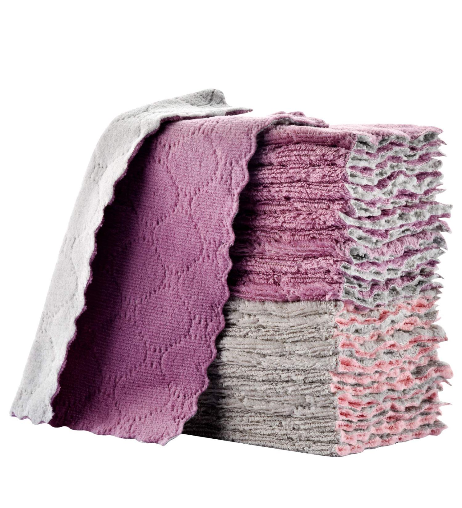 Super Absorbent Small Kitchen Towels 6x10 inch - Set of 11 Multipurpose Dish Cloths for Quick-Drying and Reusable Cleaning - Ideal for Furniture, Kitchen, and Tableware - Buy Online on SooperMarket.com