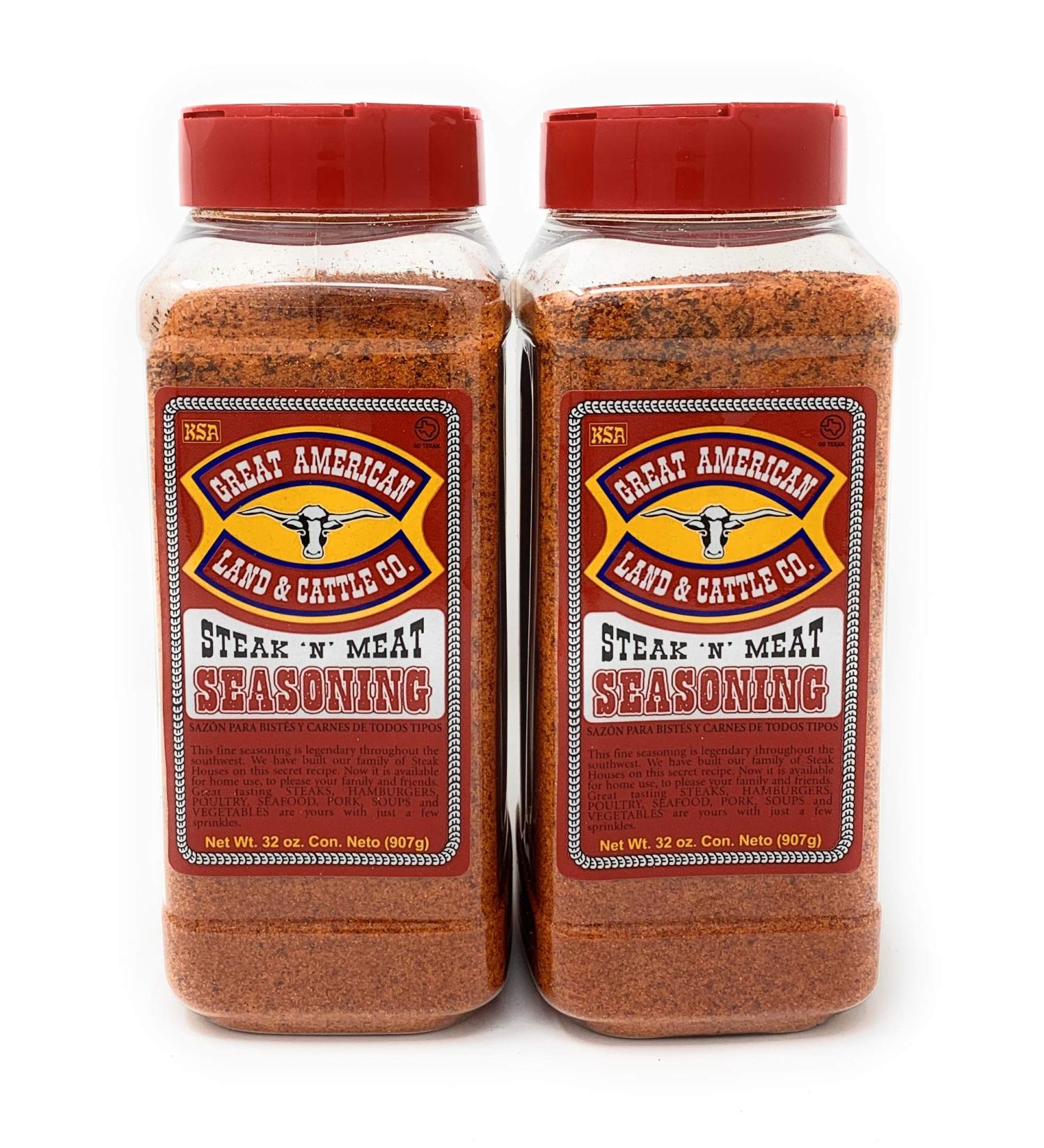 Great American Land & Cattle Steak N' Meat Seasoning 32oz Container (Pack of 2)