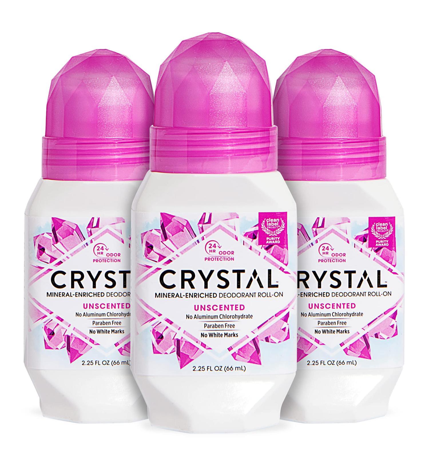 Crystal Deodorant 3 Pack - Mineral Roll-On Vegan Deodorant, Unscented 2.25 fl. oz - Buy Online on SooperMarket.com