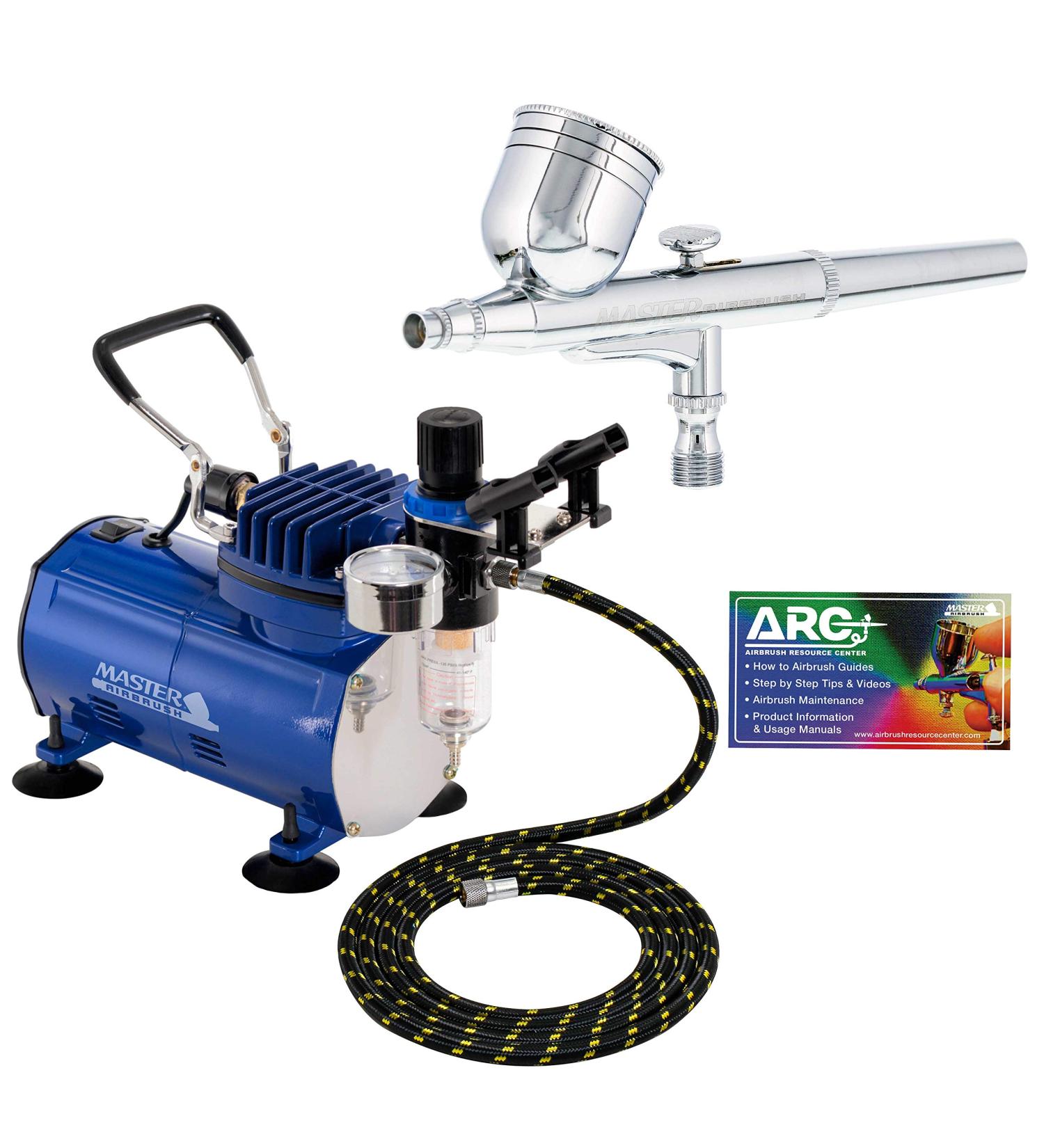 Master Airbrush Dual-Action Airbrush Kit with Quiet 1/5hp Compressor - 6ft Hose Included - Buy Online on SooperMarket.com
