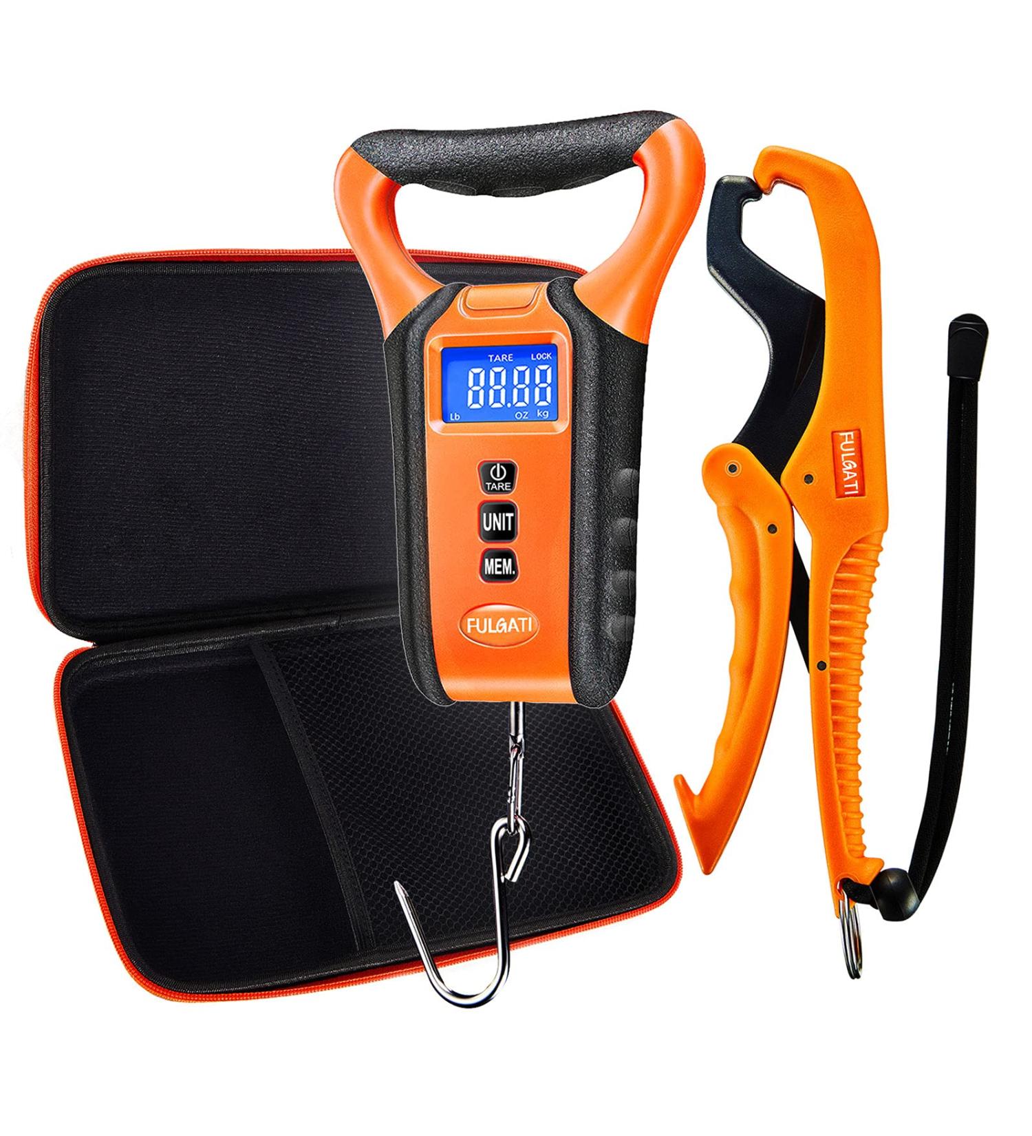 Waterproof Fish Scale Floating Fishing Scale with Lip Gripper - 110lb/50kg, Backlit LCD Display, Memory Storage & Summation - Perfect Fishing Gift for Men - Buy Online on SooperMarket.com