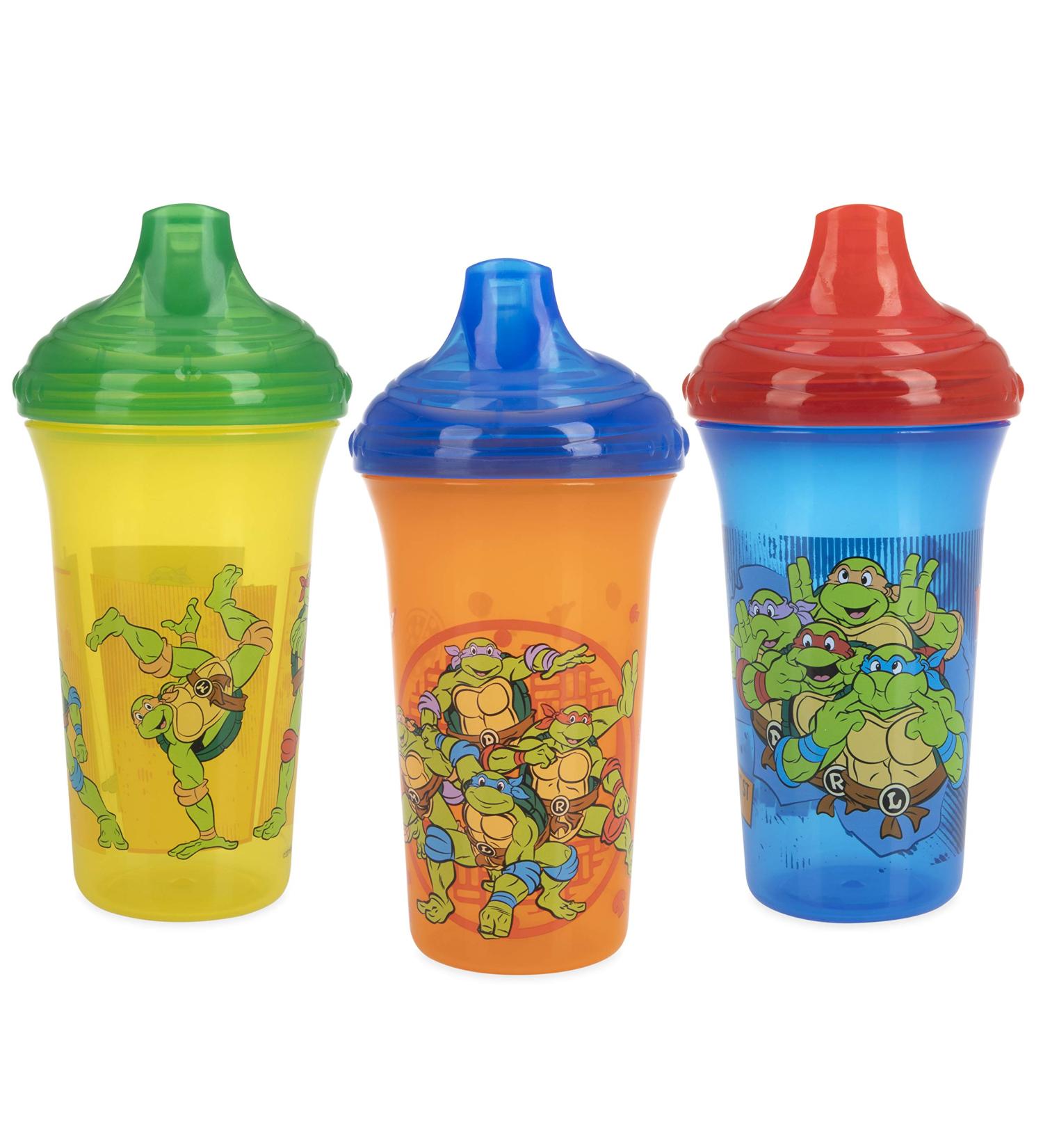 Nuby 3 Piece No Spill Easy Sippy Cups with Vari-Flo Valve Hard Spout  Nickelodeon Teenage Mutant Ninja Turtles  9 Oz