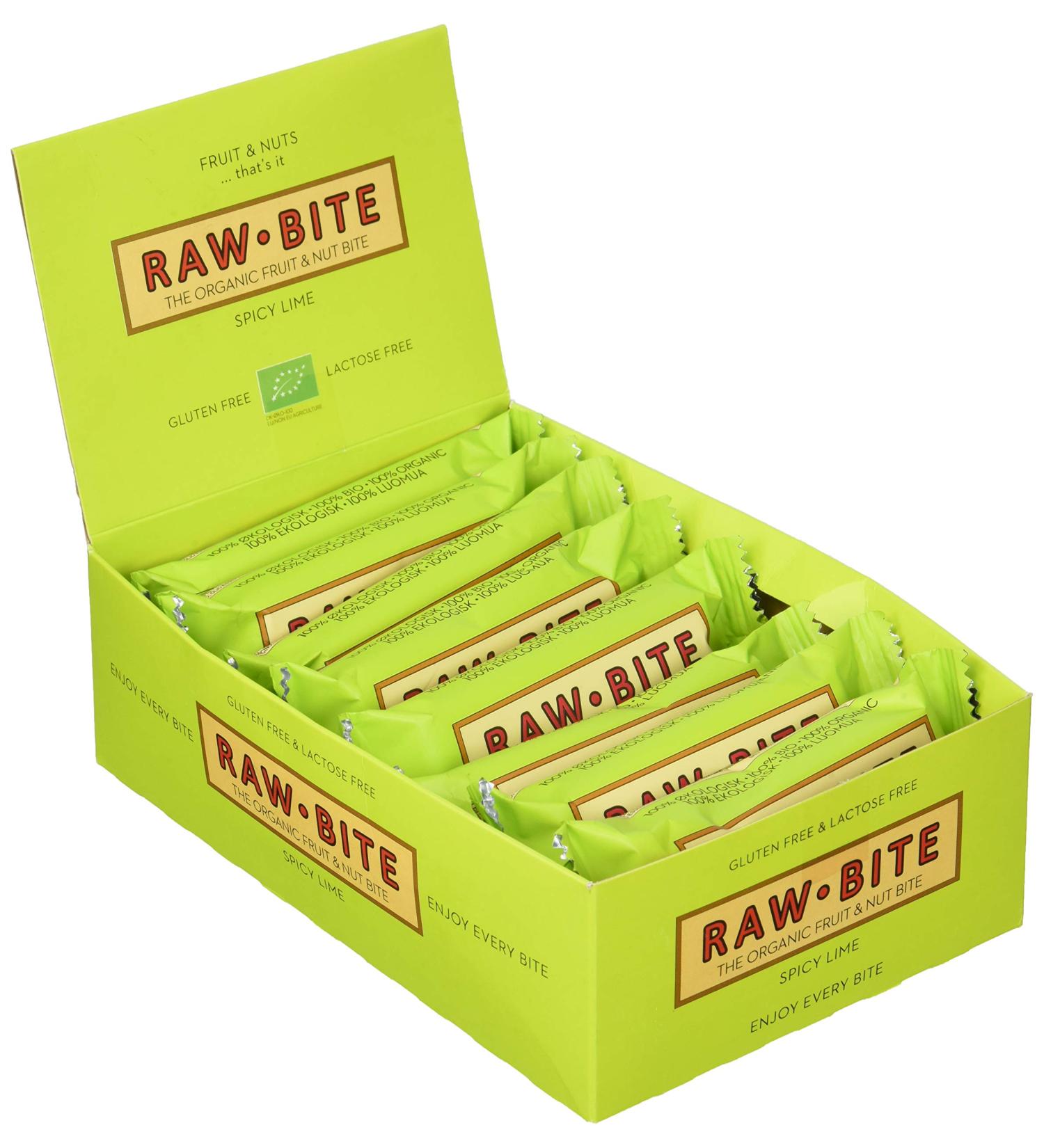 Raw Bite Raw Food Bar Spicy Lime - 12-Pack (50g Each) | Healthy Snack for International Shipping - Buy Online on SooperMarket.com