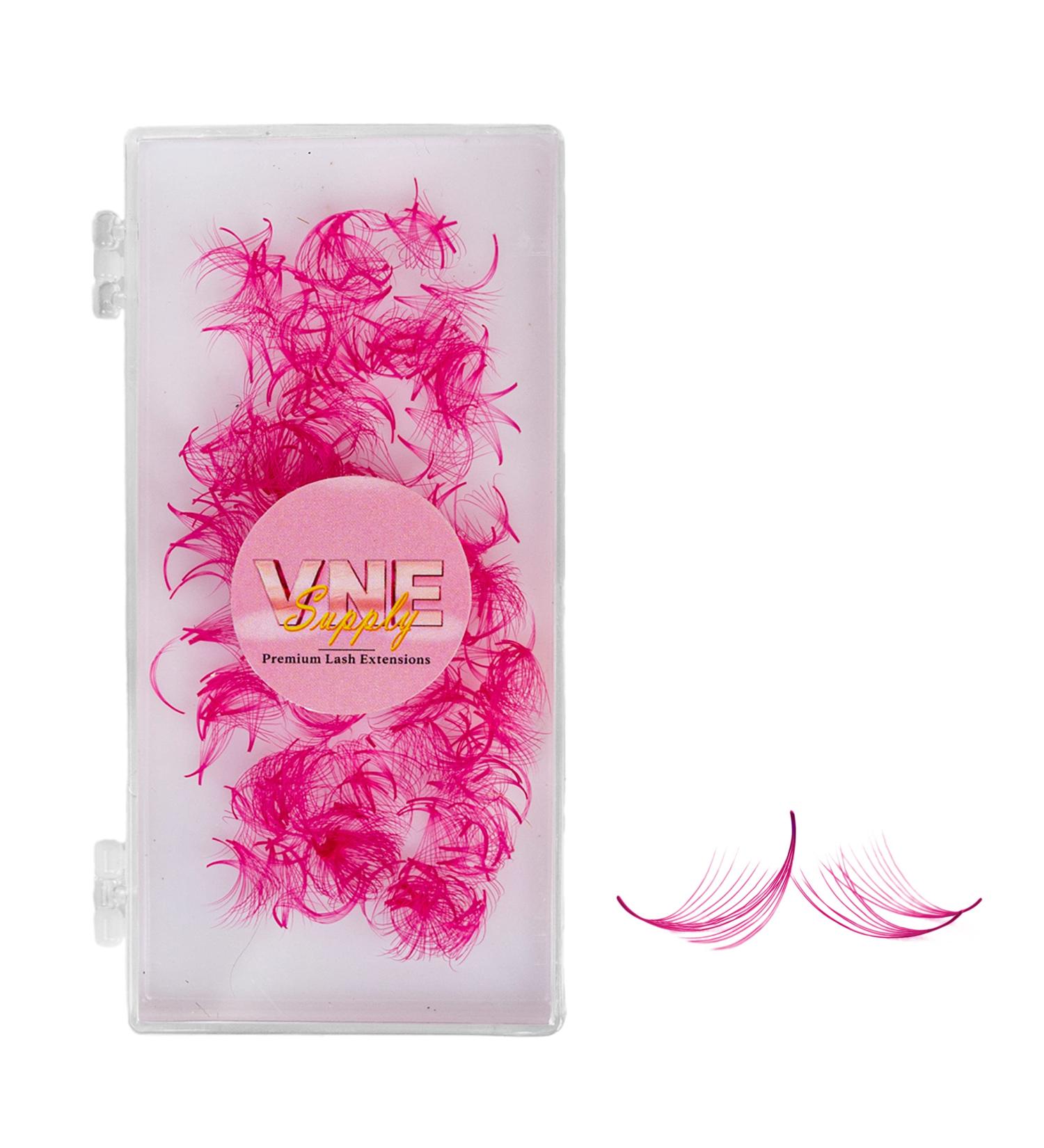 VNE 500 Colorful Premade Volume & Mega Volume Fans | Pink D Curl 6D | Single Color Box (13mm) - Buy Online on SooperMarket.com