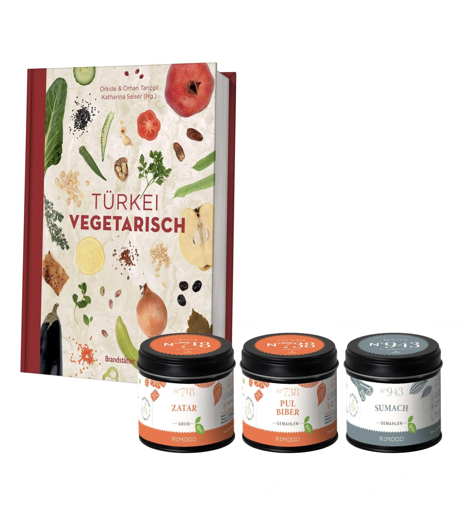 Rimoco Turkey Vegetarian Gift Set | Cookbook & Spices: Pull Biber Sumach & Zatar - Buy Online on SooperMarket.com