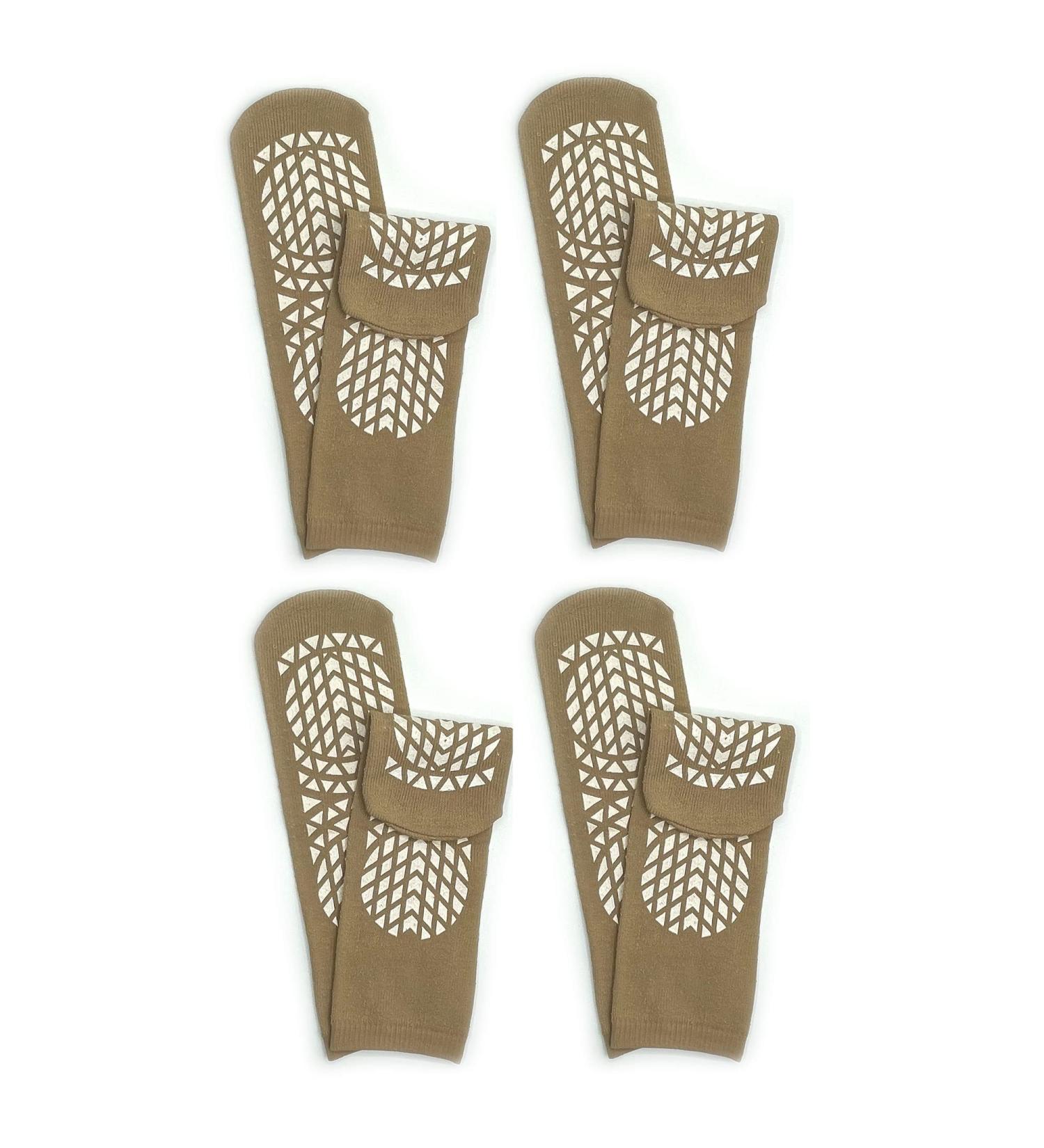 GBM Secure Step safety socks double-sided non-slip 4 pairs L skin-coloured