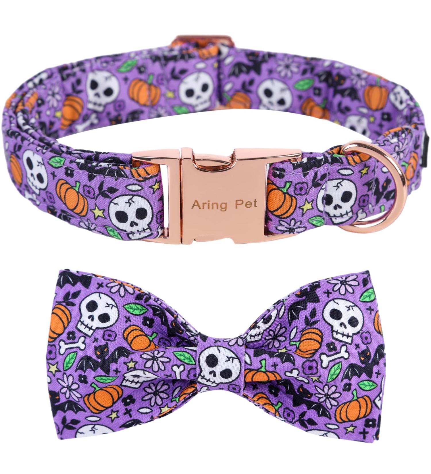 Shop Cute Pumpkin Dog Halison & Skull Bat Collars for Puppies - X-Small - International Shipping Available - Buy Online on SooperMarket.com