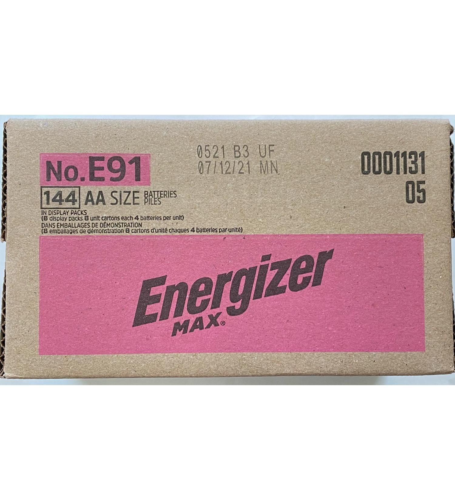 Energizer Max E91 AA Batteries - Case of 144 - Premium Quality Made in the USA | International Shipping Available - Buy Online on SooperMarket.com