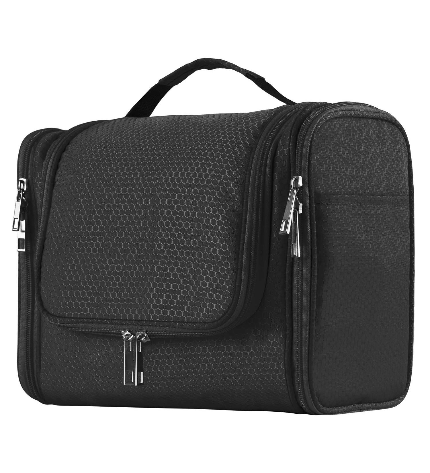 Extra Large Hanging Toiletry Bag for Men & Women - Waterproof Shower Bag with Metal Hook - Dopp Kit/Shaving Bag - Makeup Organizer (Black) - Buy Online on SooperMarket.com
