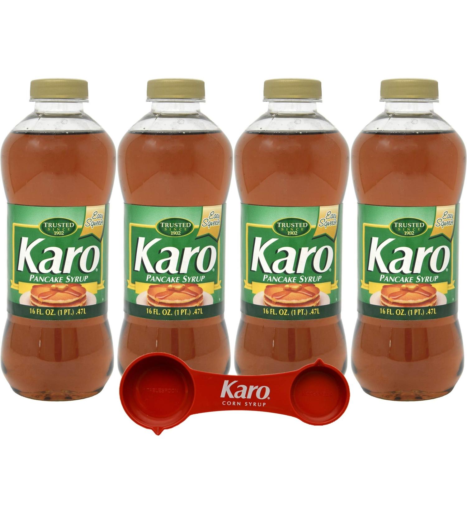 Karo Pancake Syrup 16oz Bottle (Pack of 4) + Measuring Spoon | Buy Online - Buy Online on SooperMarket.com