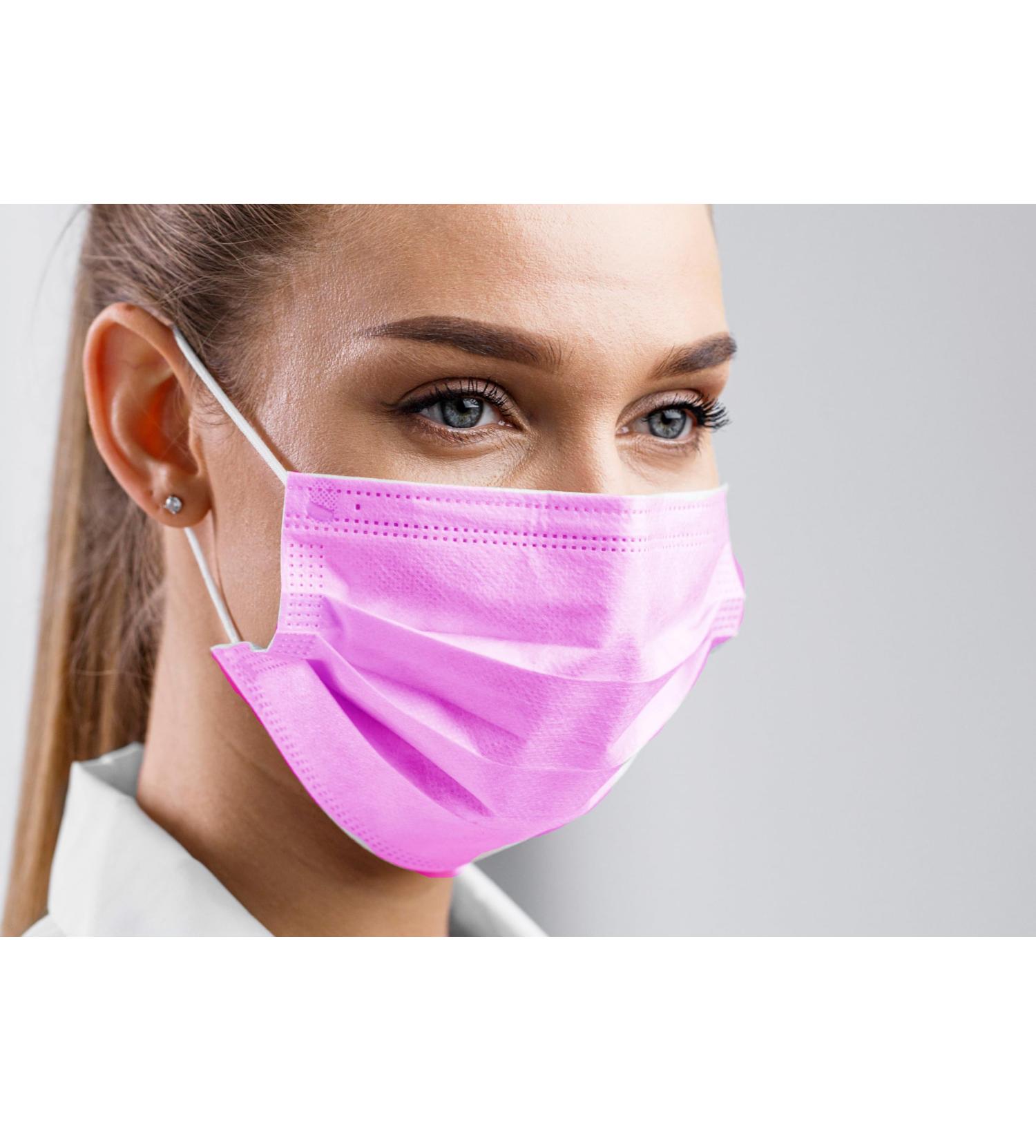 CarePrime Type IIR Medical Face Mask - Surgical Face Mask (50 Pack) | BFE 98% | EN14683:2019 | CE Certified | Pink - Buy Online on SooperMarket.com