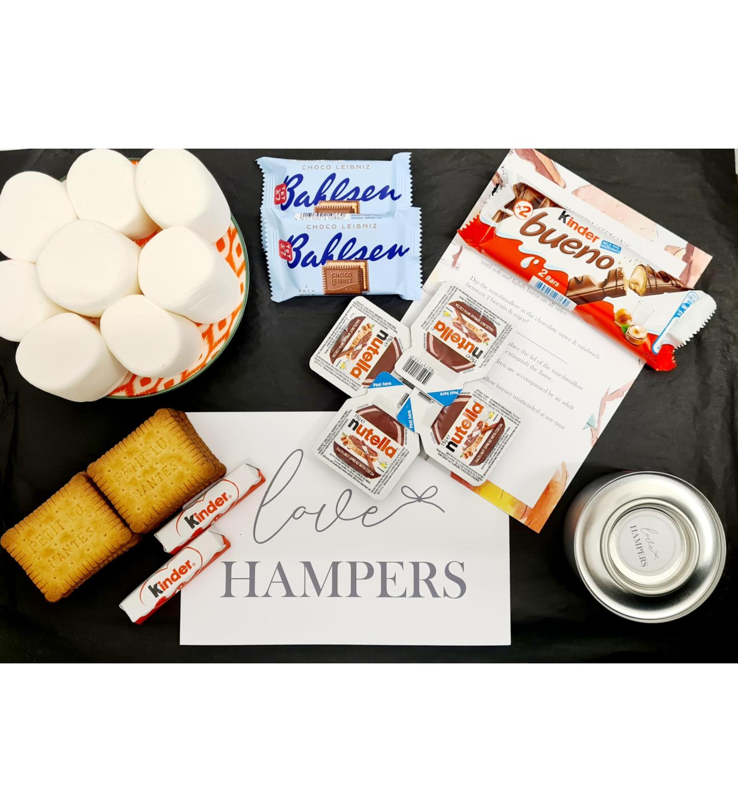 Kinder Smores Kit for 4 | Valentines | Couples Gift Box | Marshmallow Toasting | Camping/Halloween/Kids Gifts | Movie Night - Buy Online on SooperMarket.com