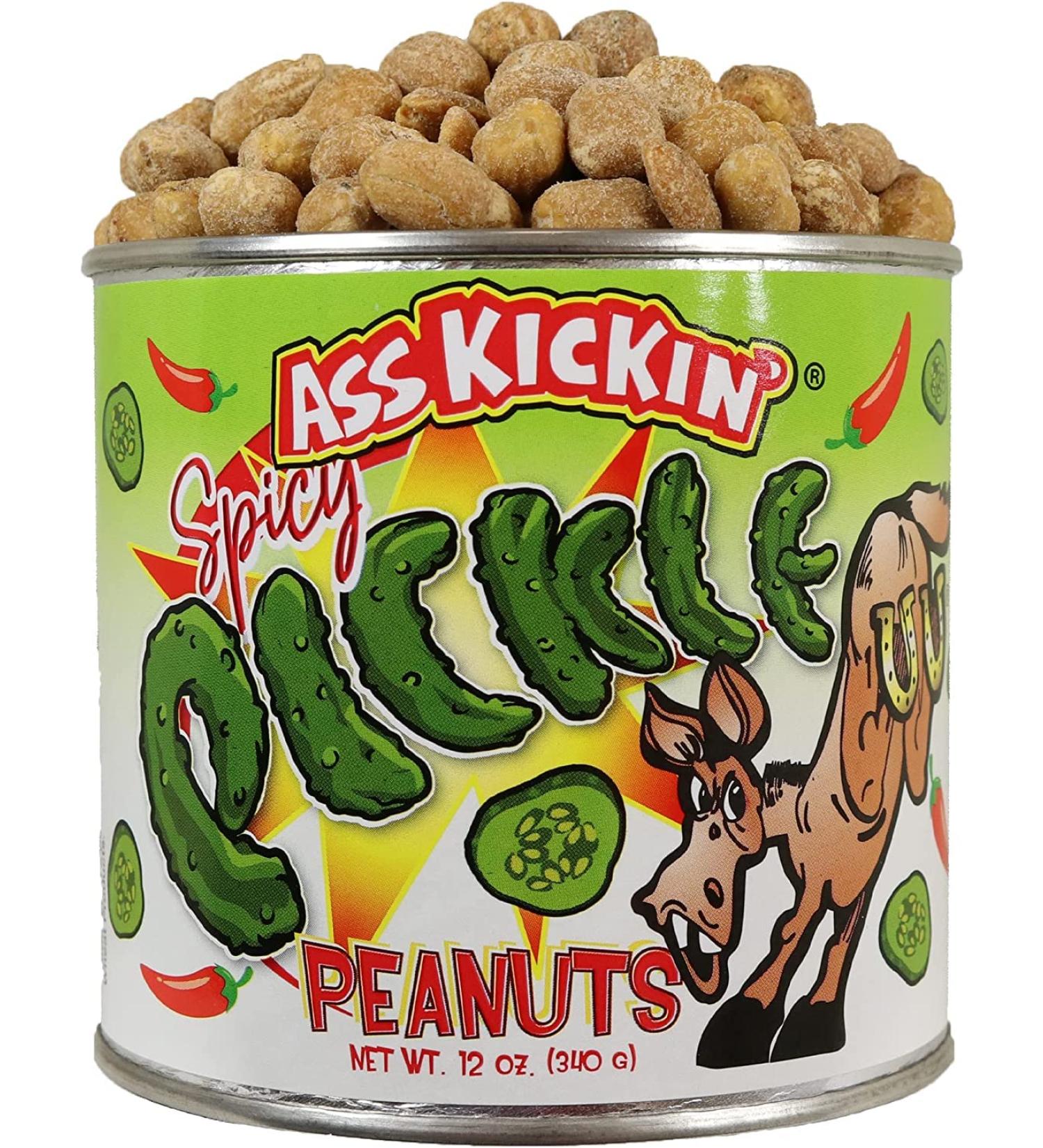 KICKIN Spicy Pickle Hot Peanuts - 12oz | Ultimate Gourmet Gift | Spicy & Delicious - Try if you dare! - Buy Online on SooperMarket.com