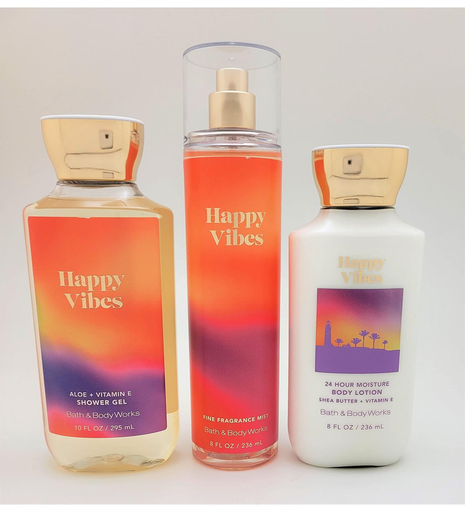 Bath & Body Works Happy Vibes 3 pc Bundle - Shower Gel, Fine Fragrance Mist, Body Lotion - 2021 - Buy Online on SooperMarket.com