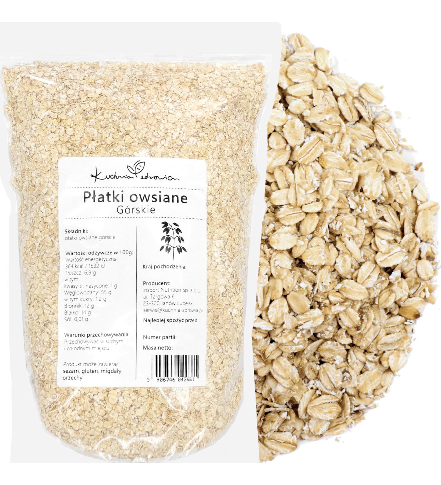 Kuchnia Zdrowia Berghaferflocken - Fiber & Vitamins | Safe Zip Packaging - 1kg Dypack - Shop Internationally - Buy Online on SooperMarket.com