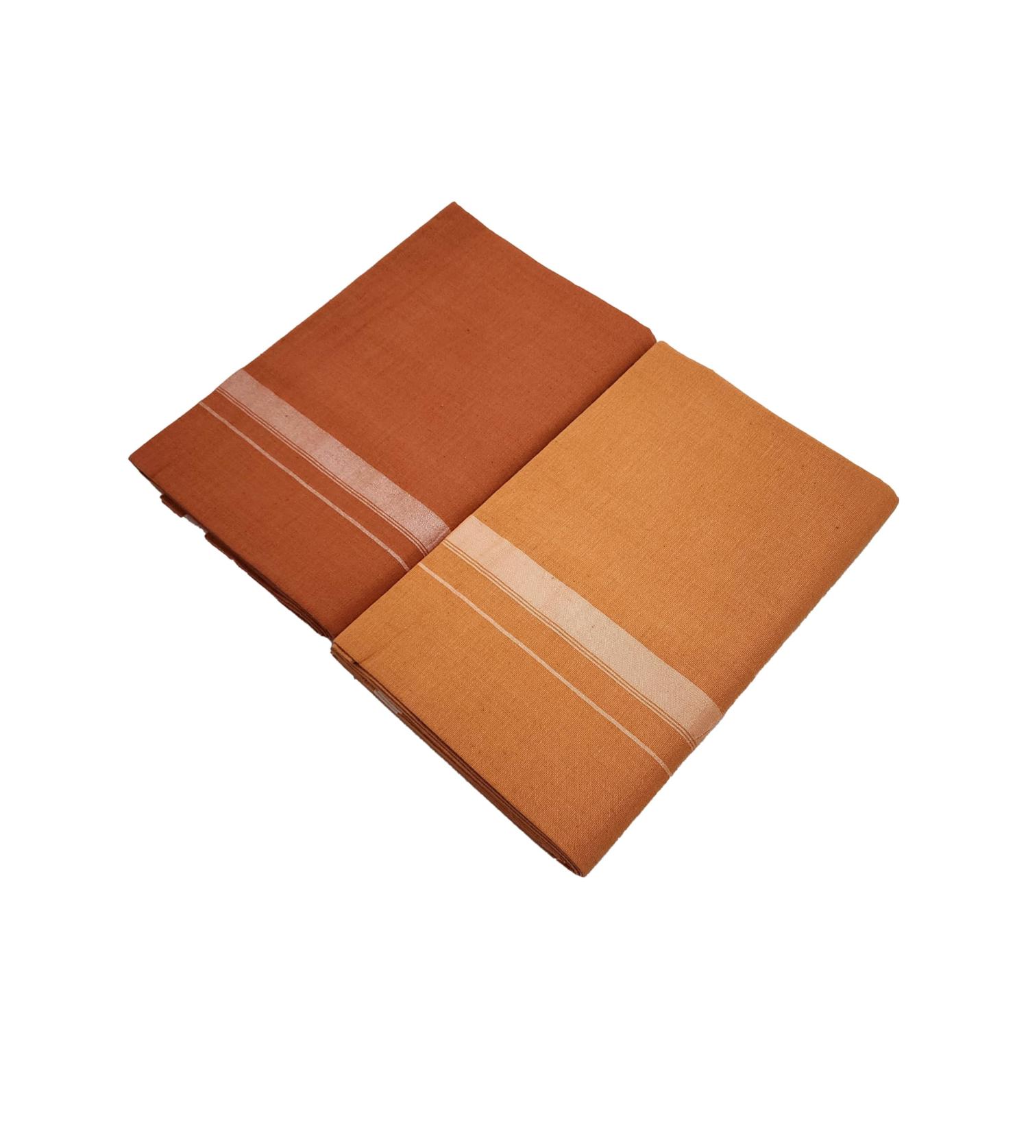 Mylooms Men's Kuthampully Cotton Dhoti | Pure Cotton Kavi Mundu - 2 Meters End Stitched Style 2 - Shop Now - Buy Online on SooperMarket.com