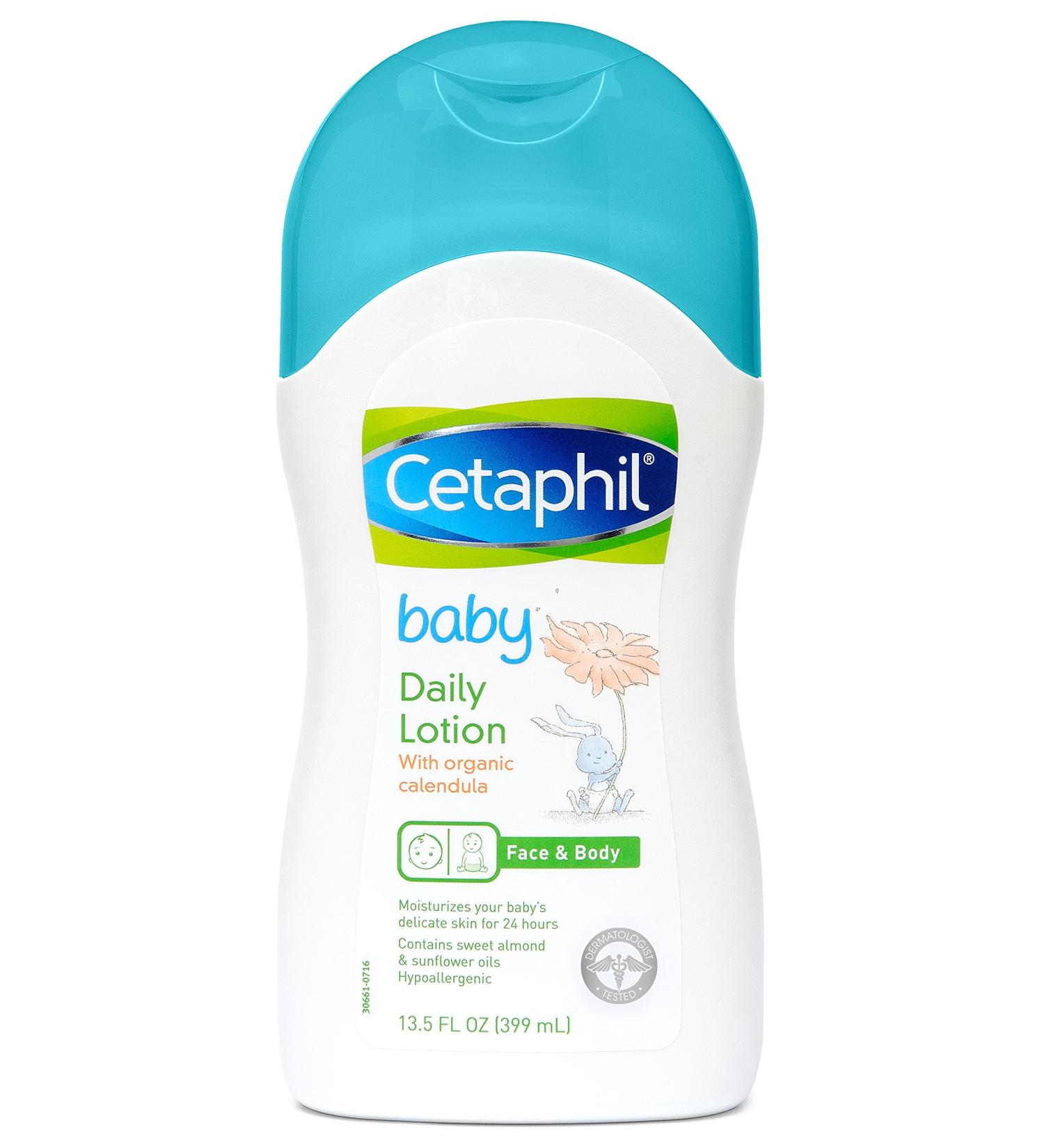 Cetaphil Baby Daily Lotion with Organic Calendula  Sweet Almond Oil and Sunflower Oil  13.5 Ounce