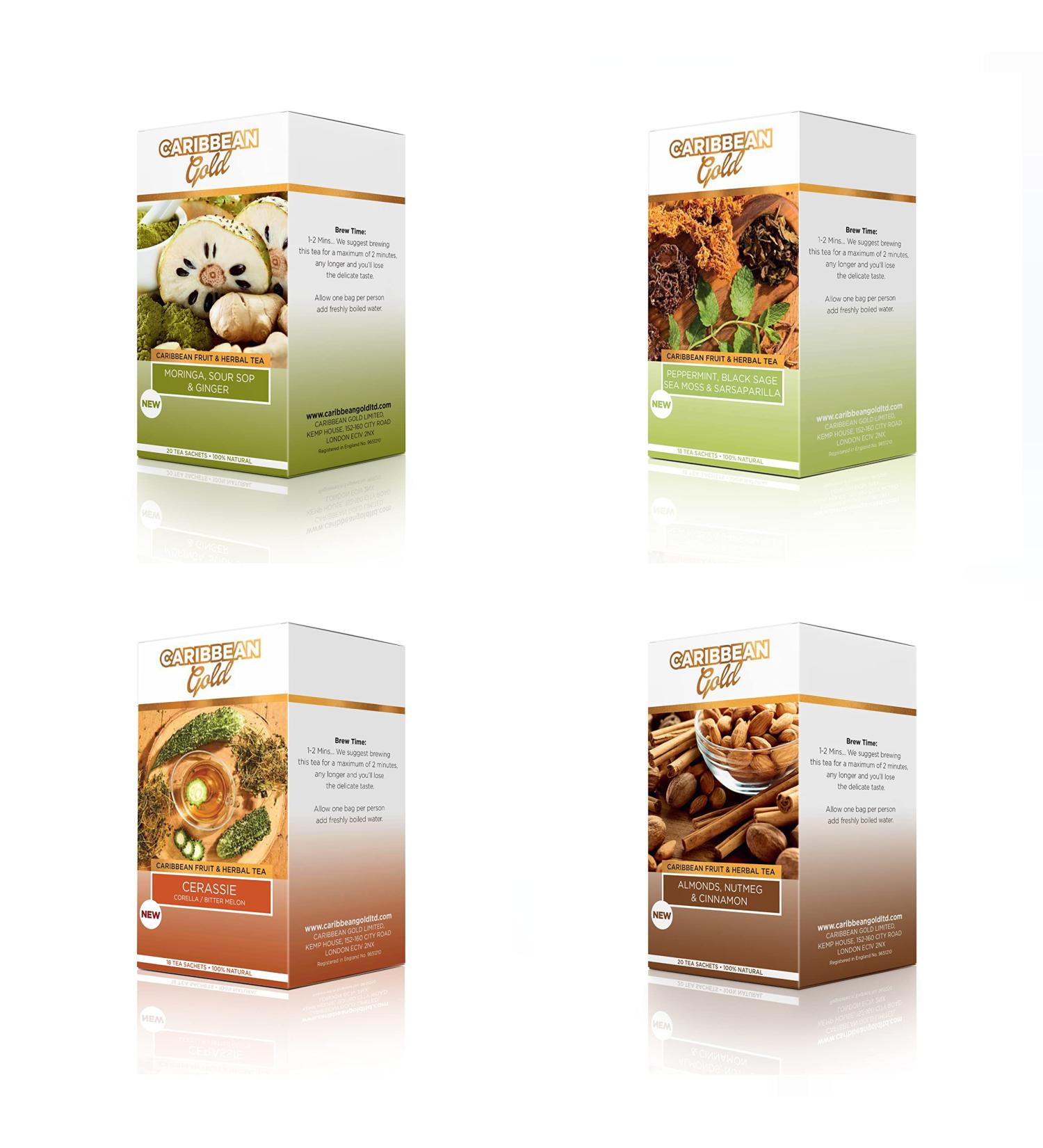 Caribbean Gold Fruit and Herbal Teas-4 Different Flavours - Buy Online on SooperMarket.com