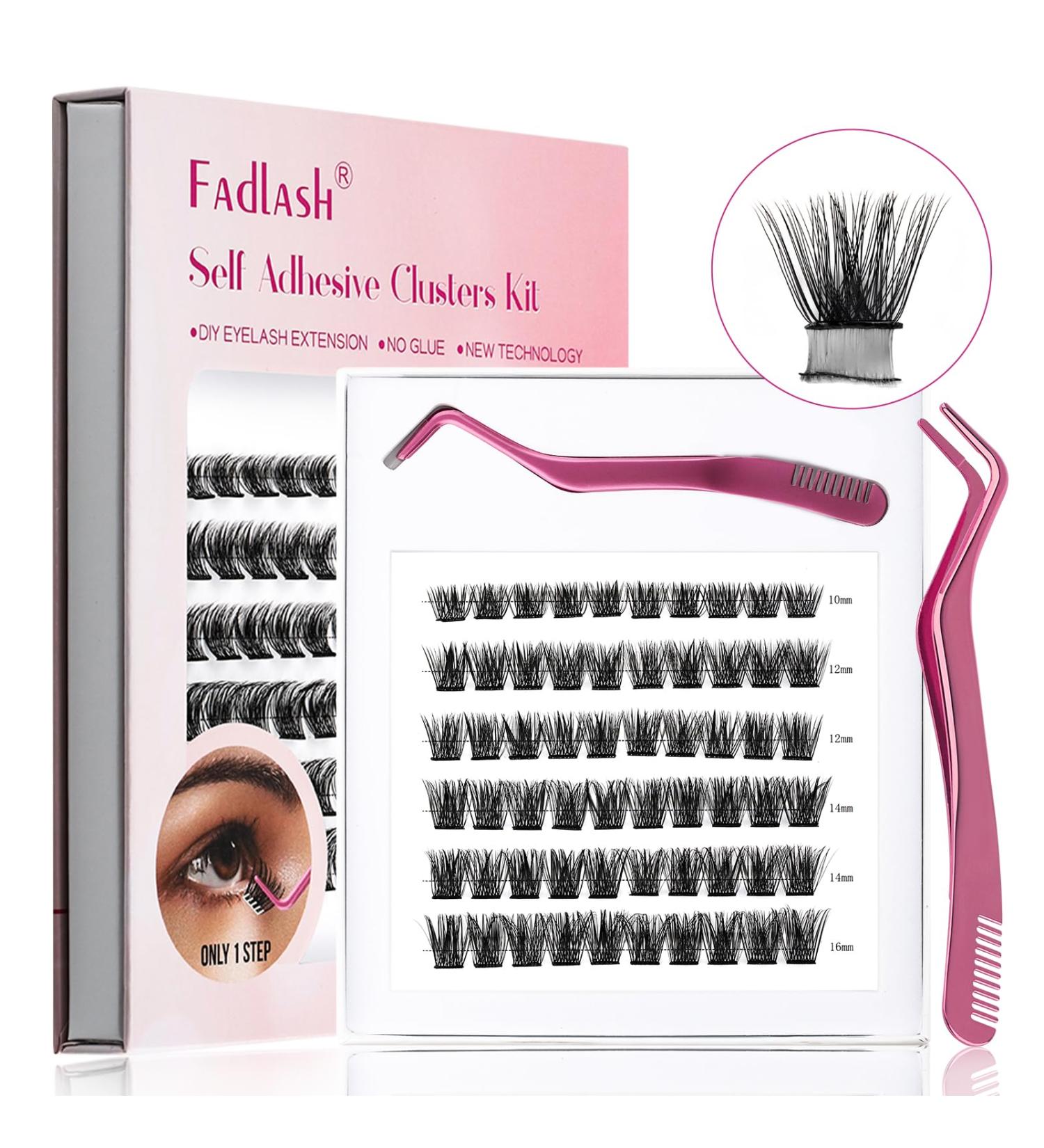 Self Adhesive Lash Extension Kit - DIY Eyelash Clusters 72 Wispy Individual Lashes No Glue Needed (10-16mm) - Z4-D & Z3 Mix - Buy Online on SooperMarket.com