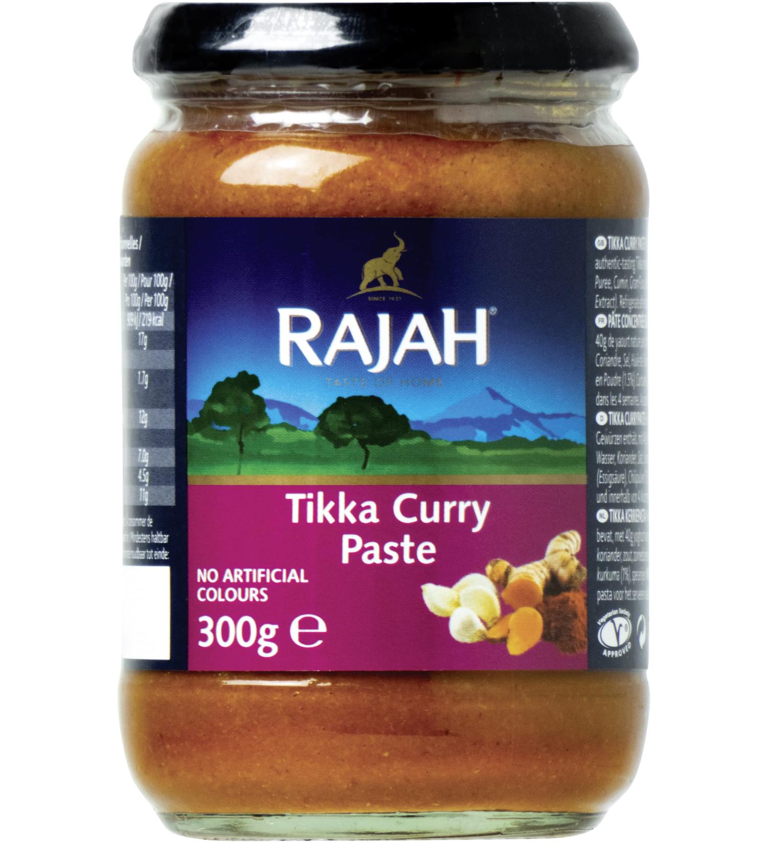 Rajah Tikka Curry Paste - Authentic Sharp Spice Paste for Meat Fish & Vegetables | 300g - Ideal for Delicious Tikka Dishes - International Shipping - Buy Online on SooperMarket.com