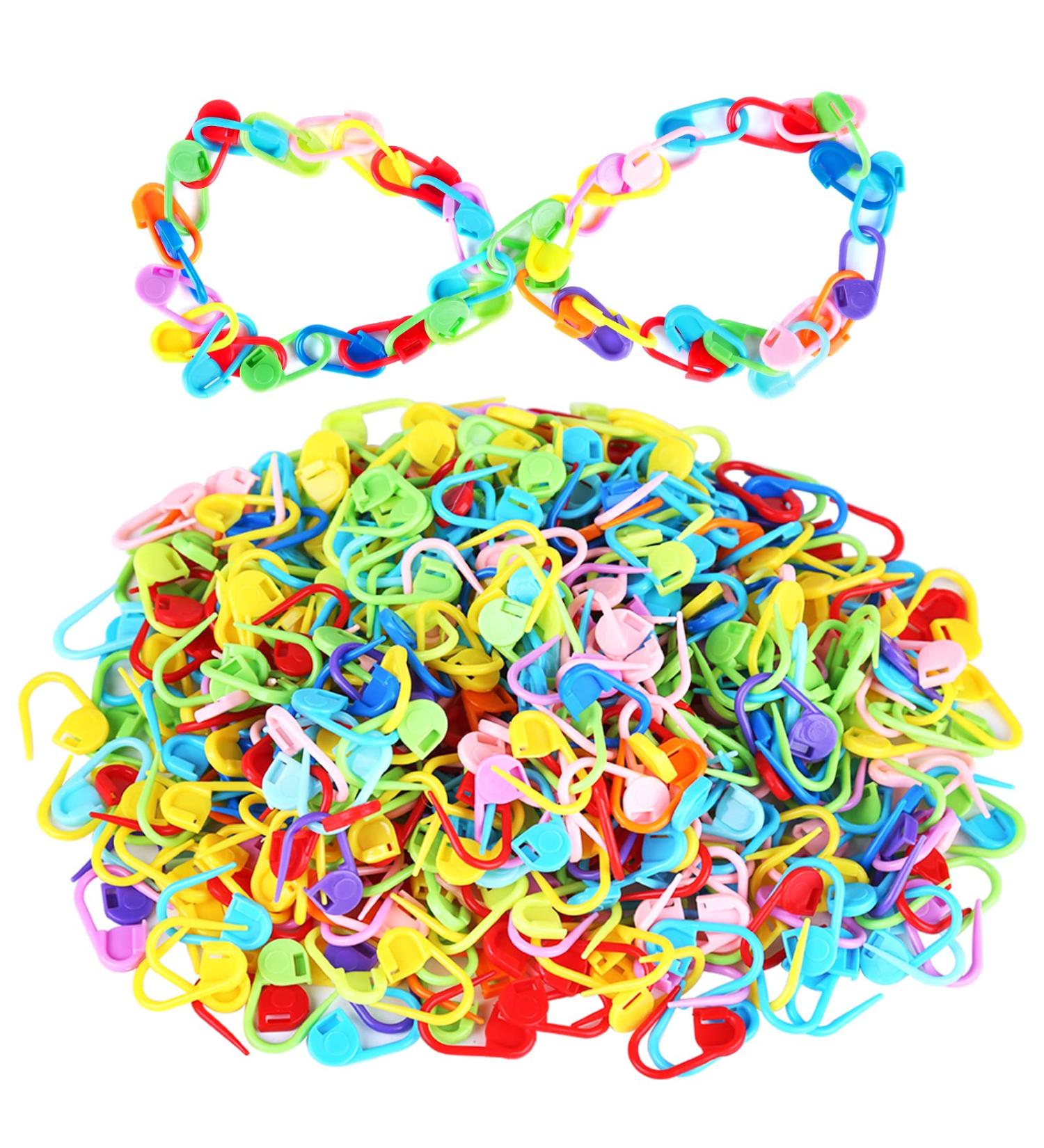 500 Colorful Knitting Markers & Clips for DIY Craft - Stitch Counter Needle Clips & Safety Pins - Buy Online on SooperMarket.com