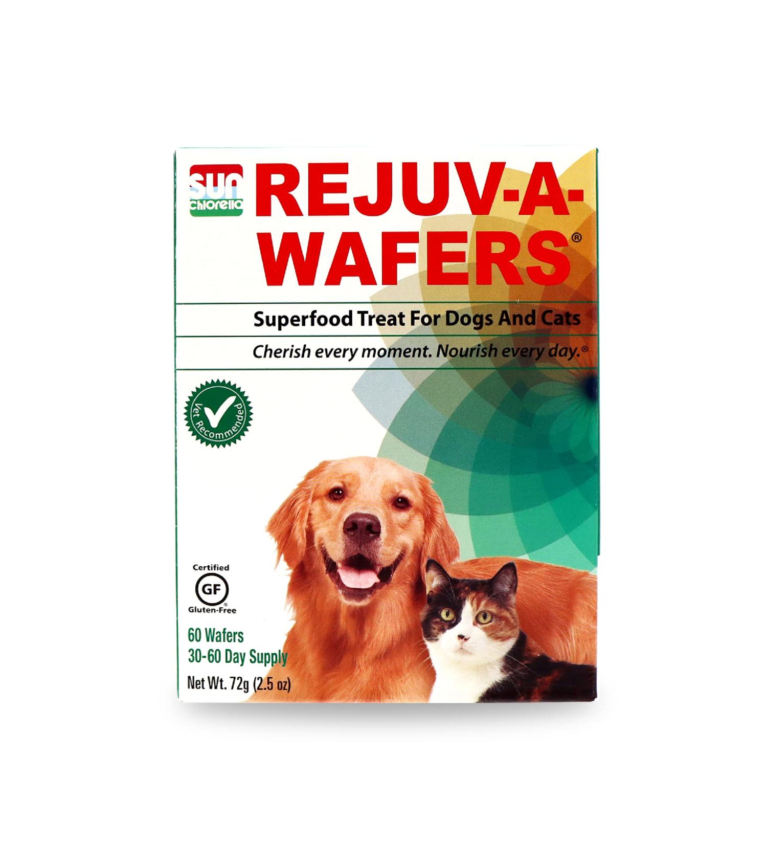 Sun Chlorella Rejuv-A-Wafers - Daily Superfood Supplement for Pets - Immune Defense & Gut Health Support - 60 Wafers - Buy Online on SooperMarket.com